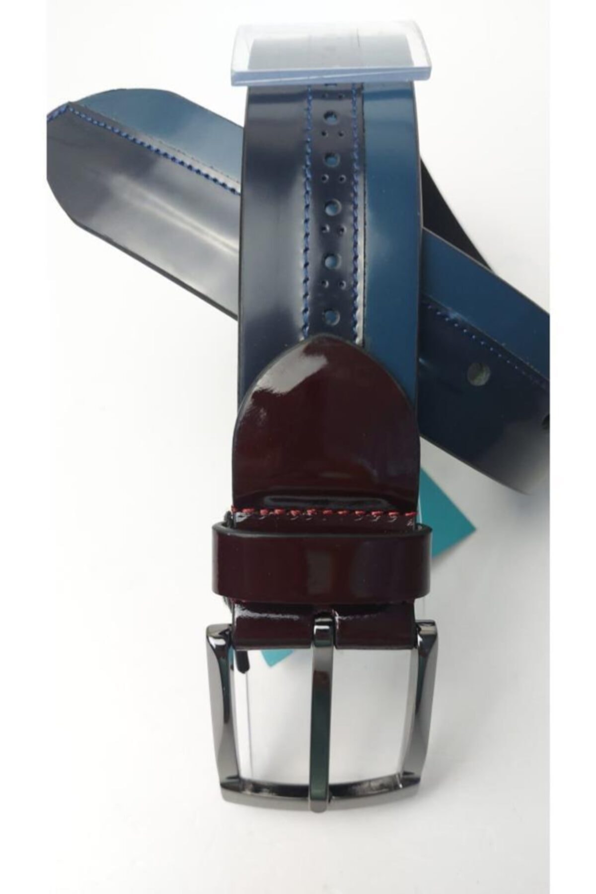 SeSi Mavi Lacivert Hakiki Deri Kemer 4cm