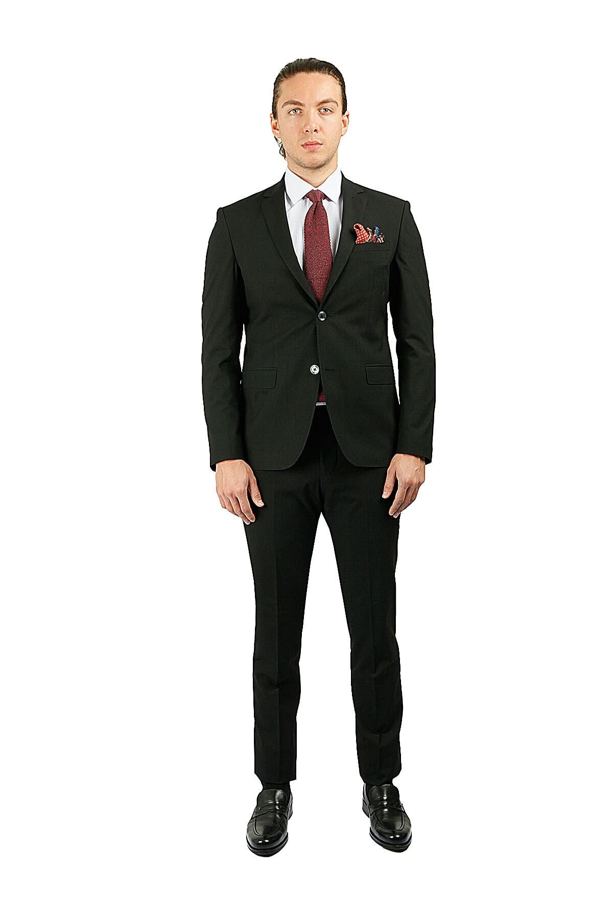 Centone Erkek Siyah Comfort Fit 6 Drop Takım Elbise  20-0033