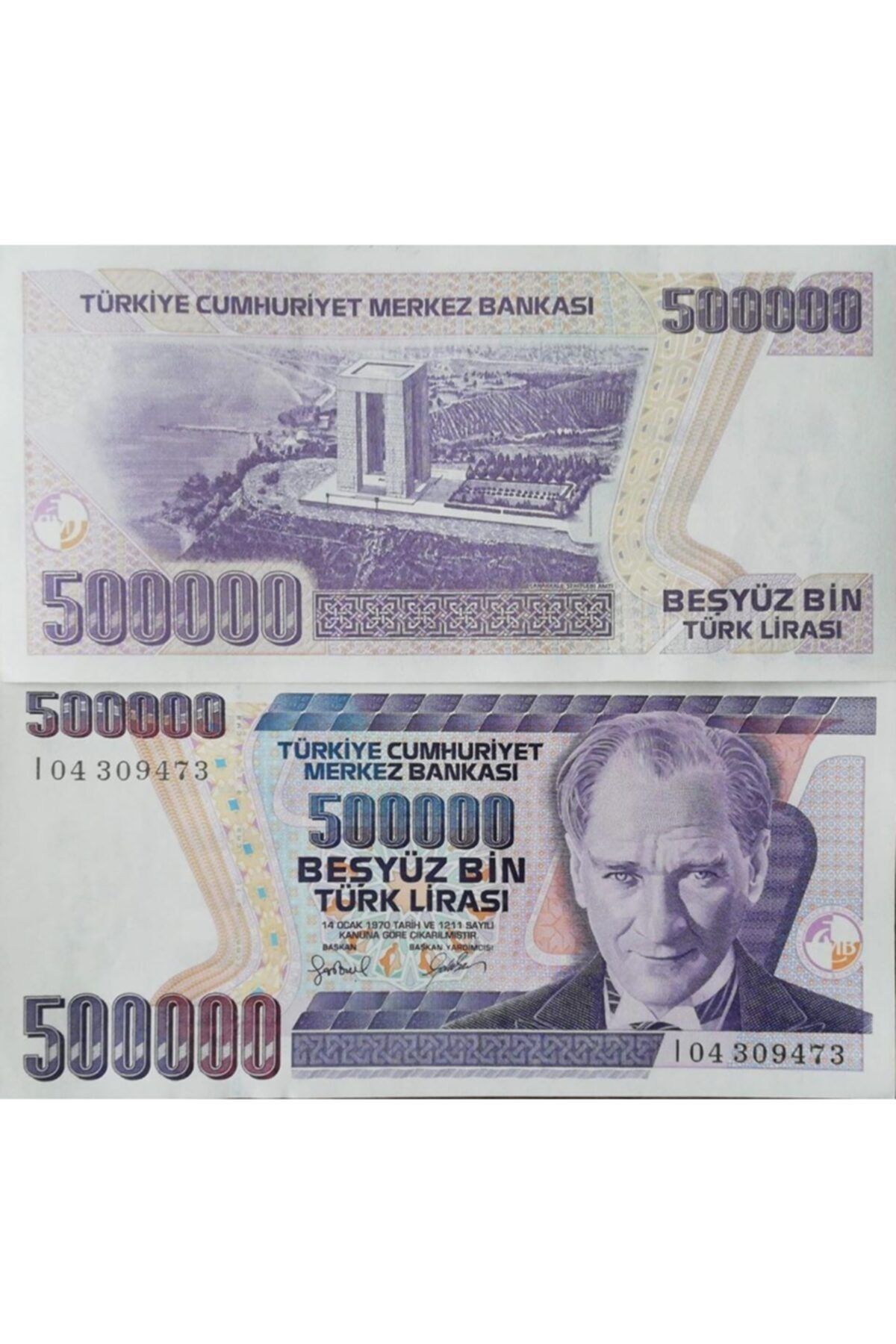 Hasyılmaz 7. Emisyon 4.tertip 500 000 Türk Lirası I04 Serisi 100lü Deste