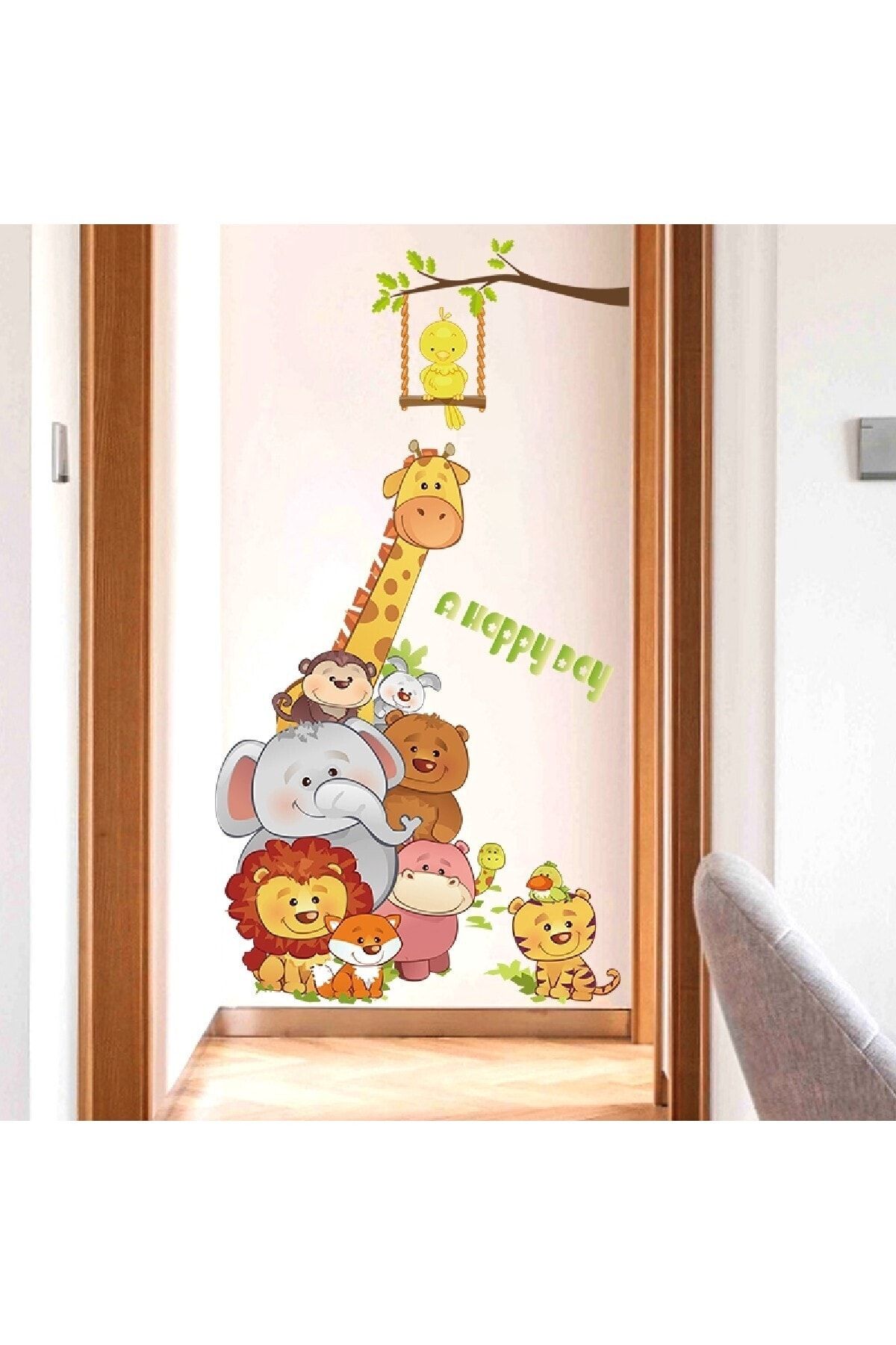 CRYSTAL KIDS Sevimli Hayvanlar Kapı Süsü Çocuk Odası Duvar Dekoru Sticker