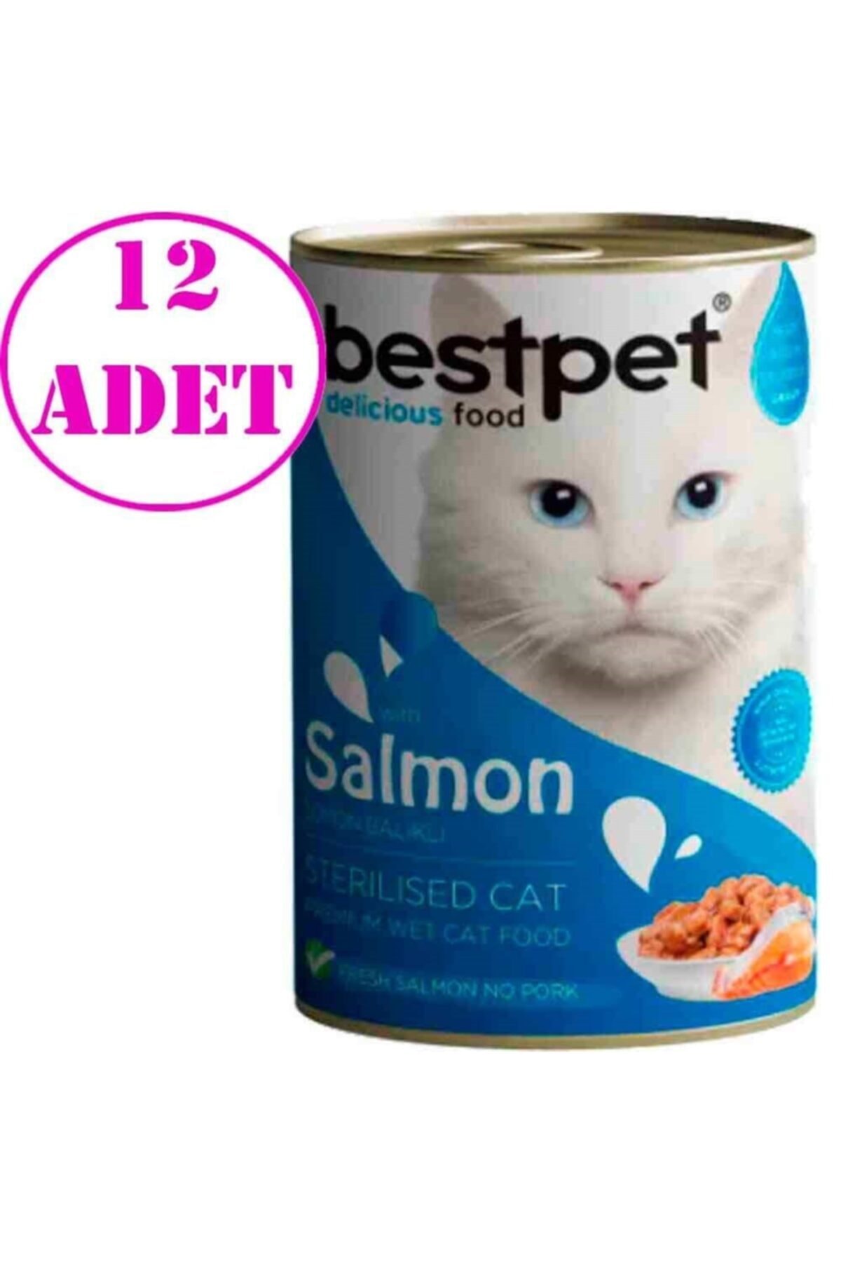 Bestpet Somonlu Kısırlaştırılmış Kedi Konservesi 400gr 12 Ad