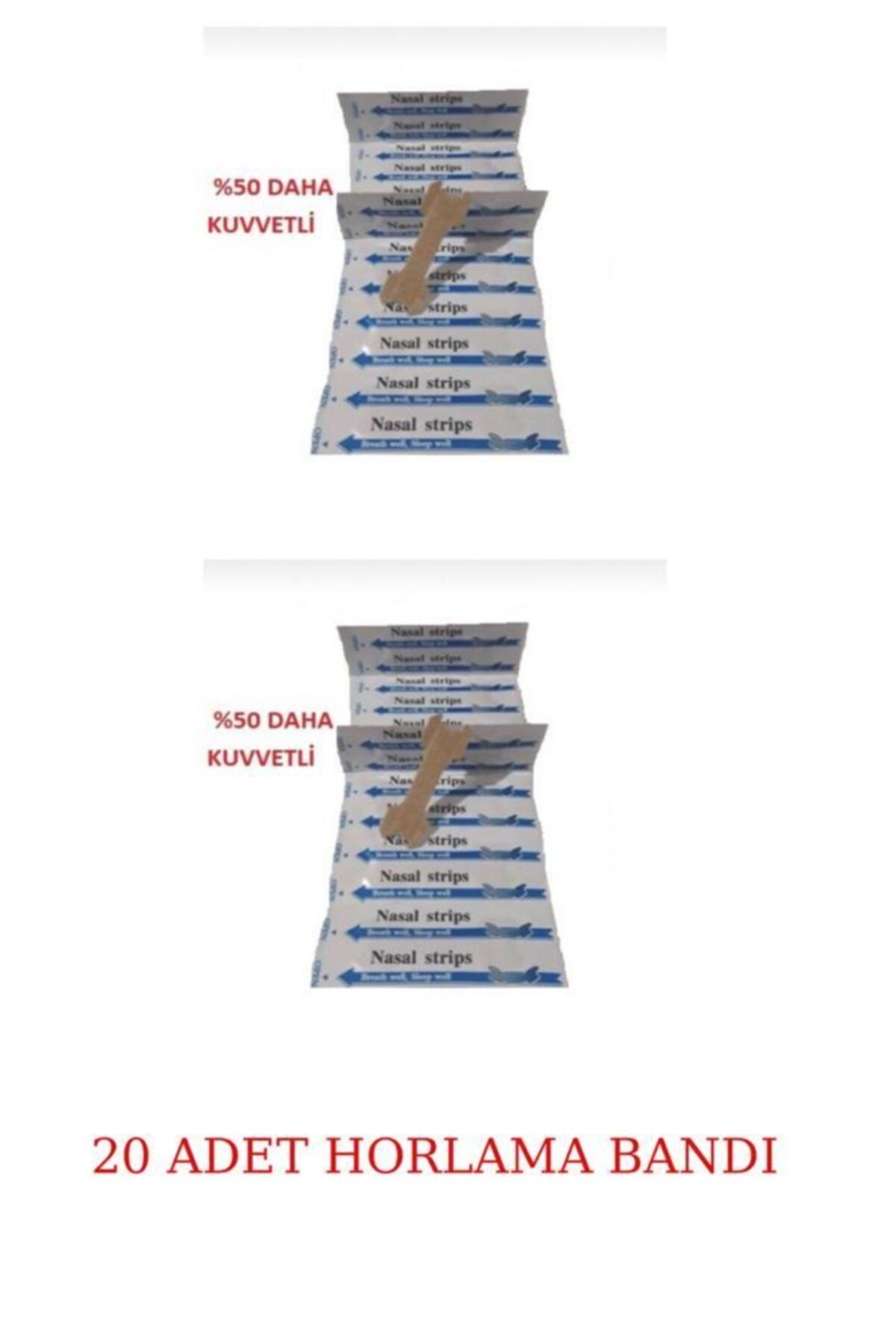 Nasal Strips Horlama Önleyici Ultra Güçlü Burun Bandı 20 Adet - Standart Boy