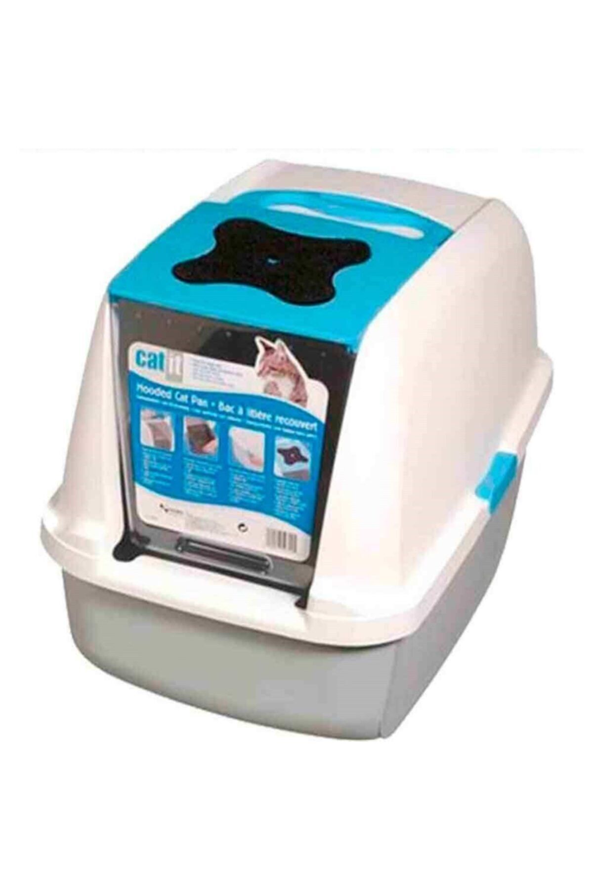 Catit Kapalı Kedi Tuvalet Kabı Mavi