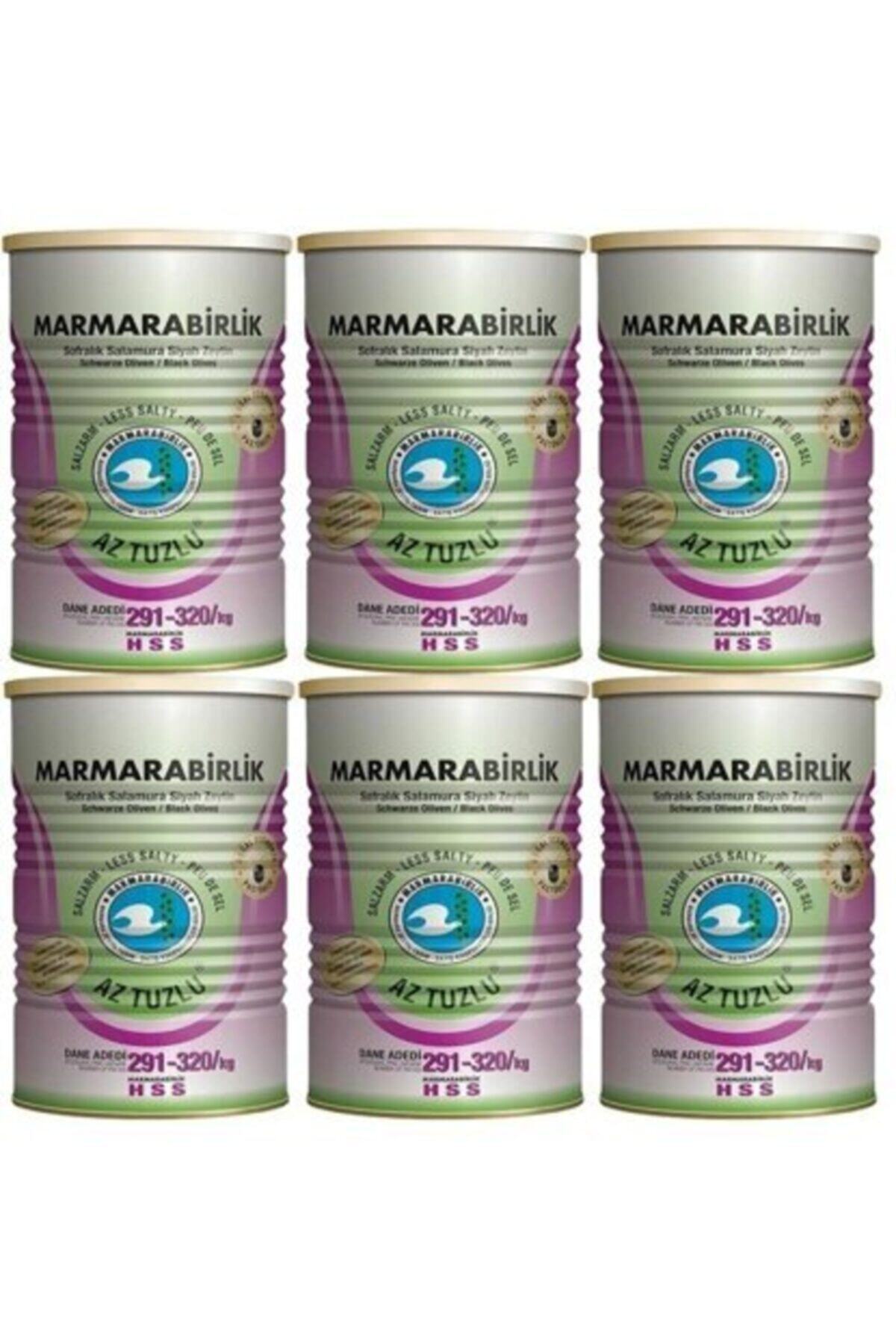 MarmaraBirlik Az Tuzlu Siyah Zeytin Teneke 6 X 800 gr