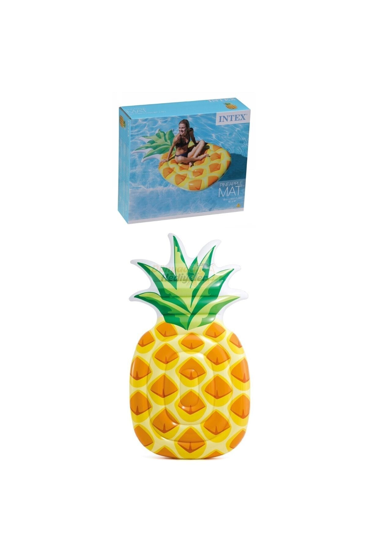 Dünyadan Hediyeler Ananas Desenli Şişme Deniz Havuz Yatağı Ada