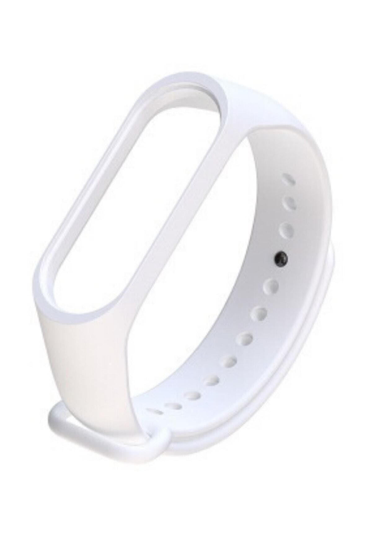 Şeftali Beyaz Xiaomi Mi Band 4 - 3 Uyumlu Silikon Akıllı Bileklik Kordonu
