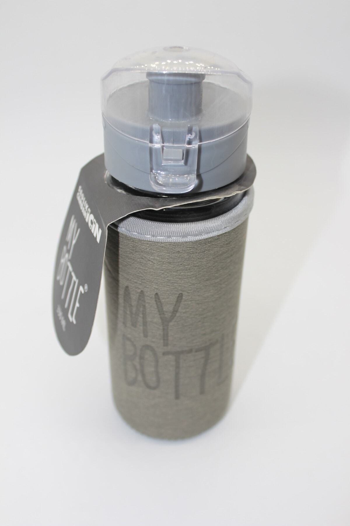 Giraffe My Bottle Gri Kılıflı Su Matarası