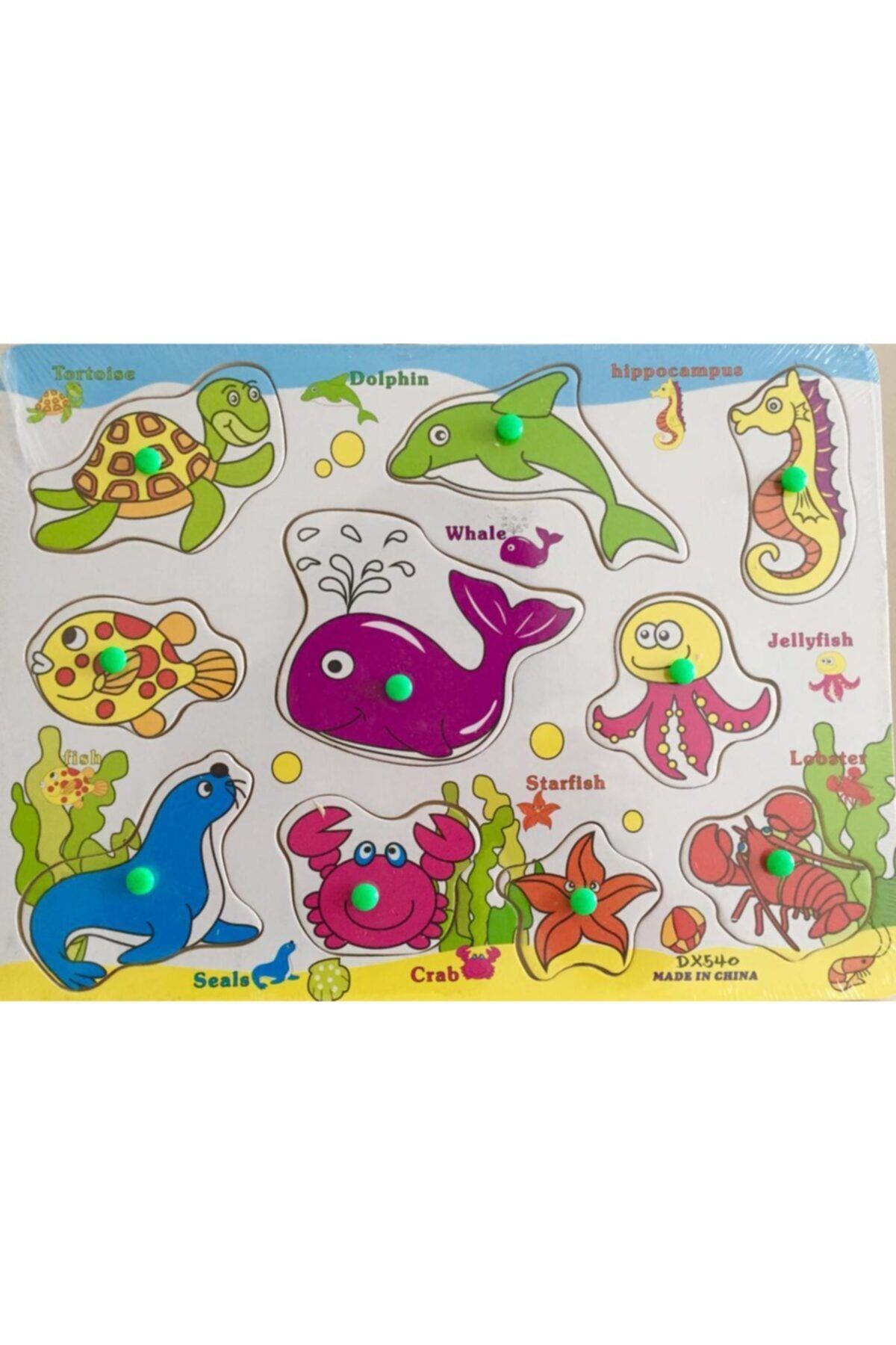 eminönü gezgini Deniz Canlıları Ahşap Puzzle, 2 Yaş Ve Üstü