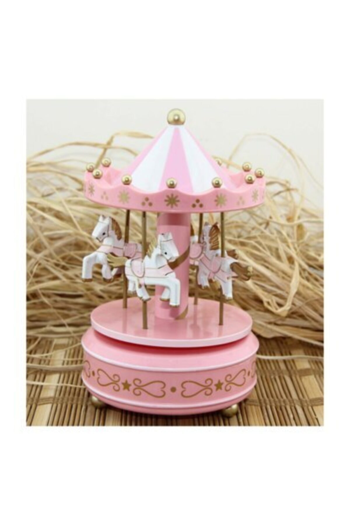 HETicaret Dekoratif Atlı Karınca Pembe Müzik Kutusu