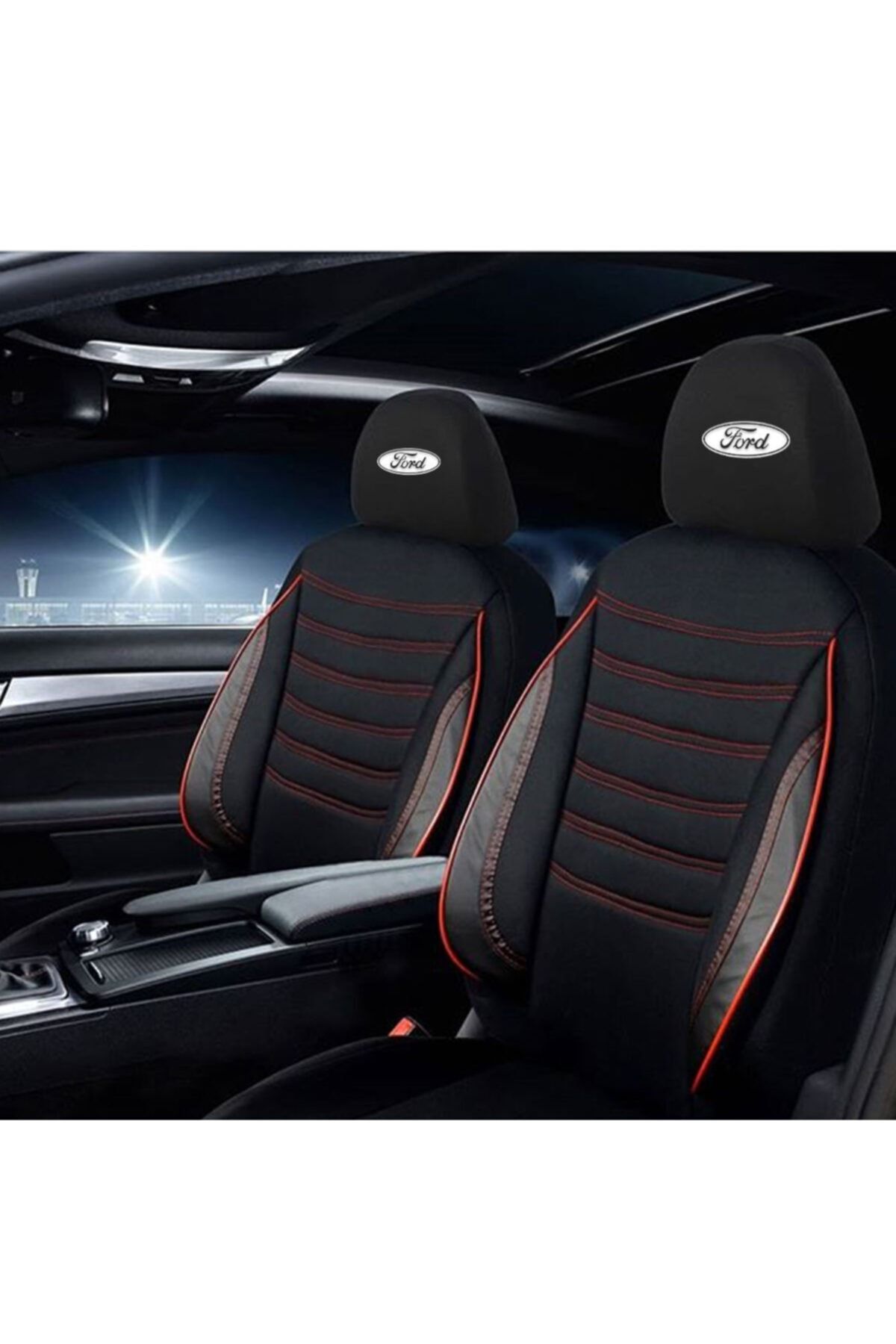Alpha Ford C-max Serisi Ultra Lüks Derili Koltuk Kılıfı (logolu)