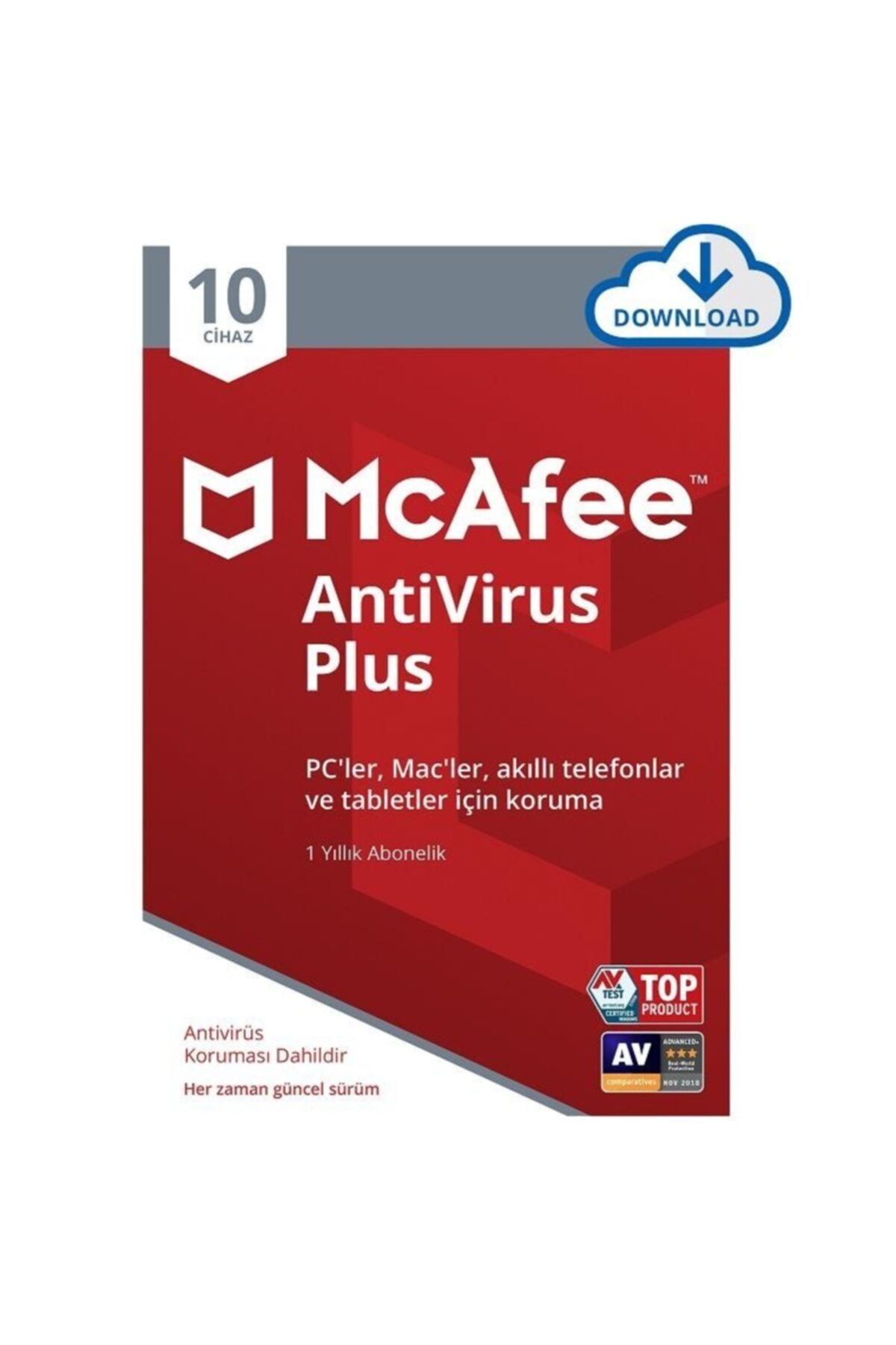 McAFEE Antivirüs Plus 1yıl 10kullanıcı Windows, Ios Ve Android