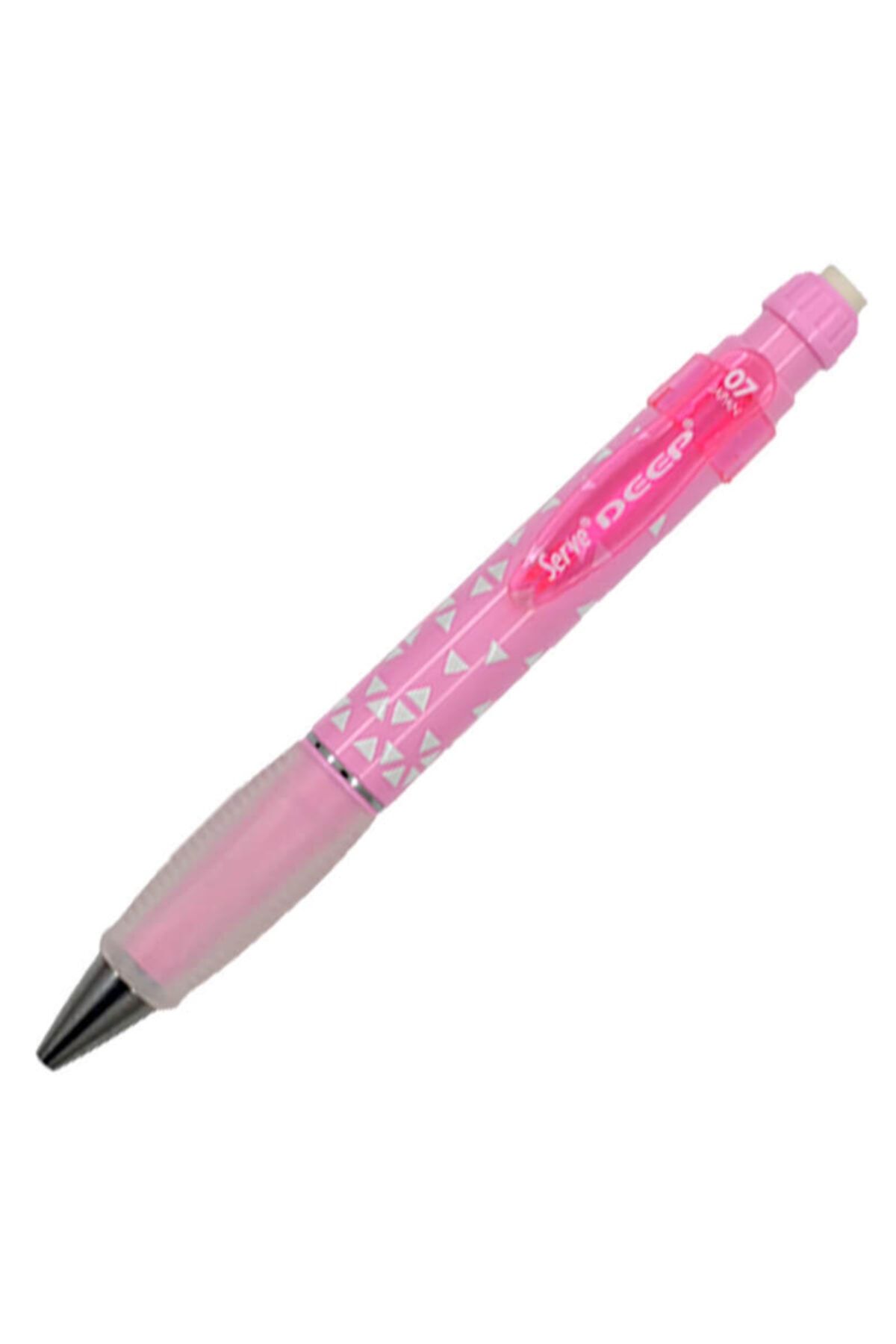 Serve Deep Versatil Kalem 0,7 Mm Üçgen Baskılı Pembe