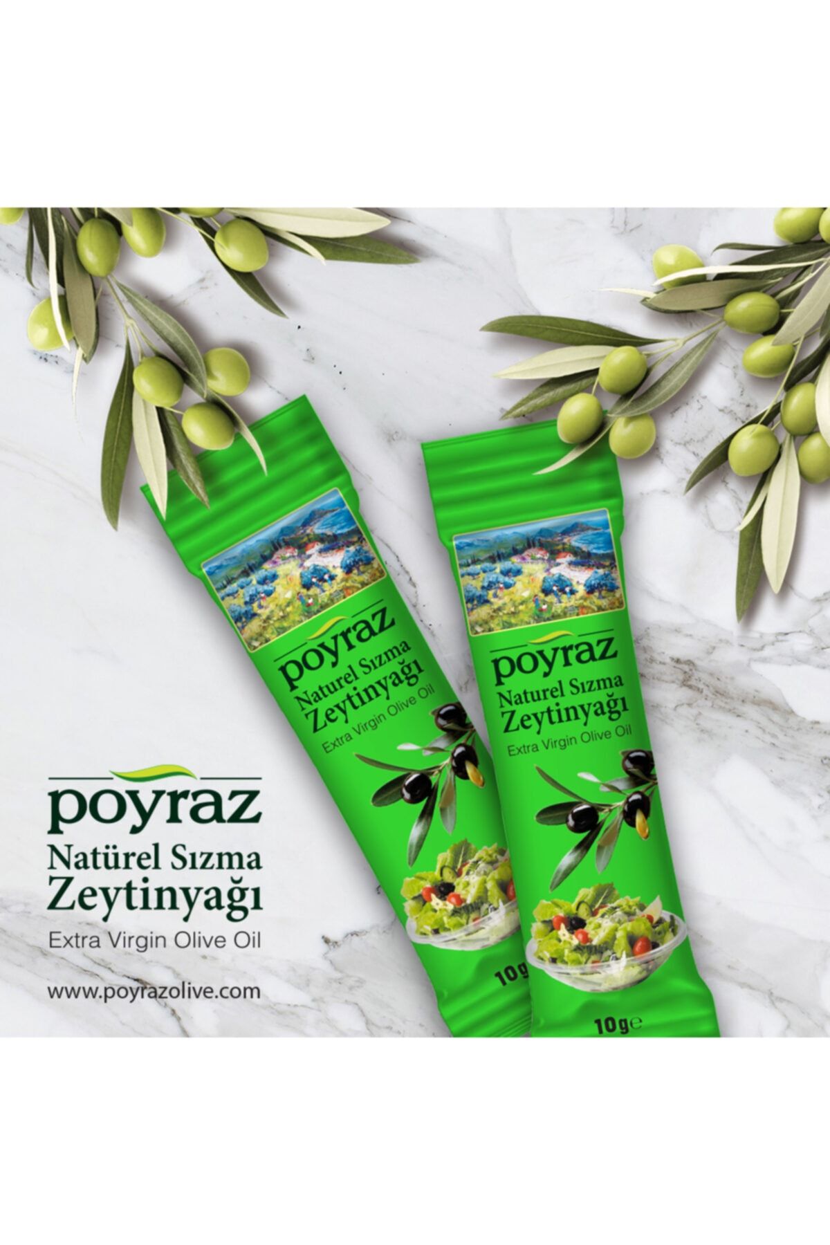 POYRAZ Tek Kullanımlık Salata Sosu Stick Natürel Sızma Zeytinyağı 10 gr. X 500 Adet
