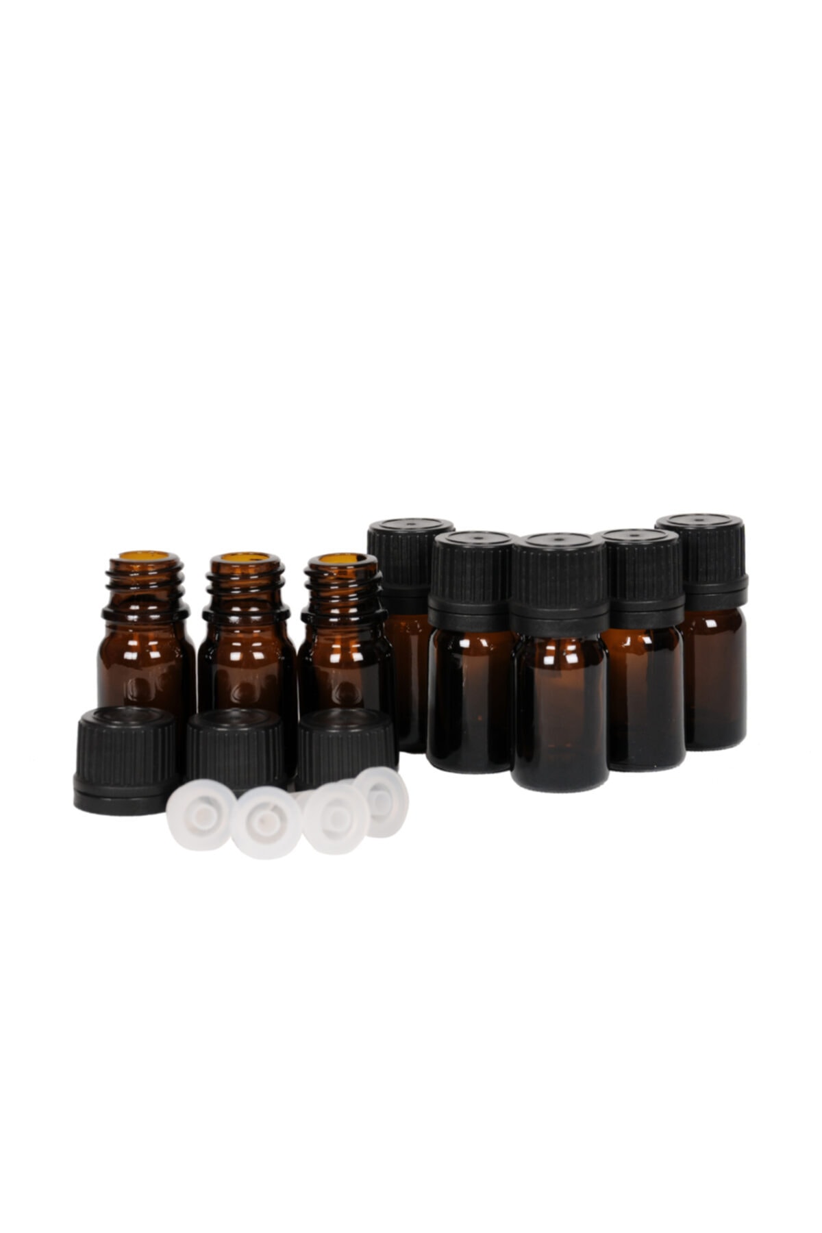 Elattar Spain  10 Adet 5 ml Boş Kehribar Cam Şişe ( İçten Damlalıklı 5 cc )