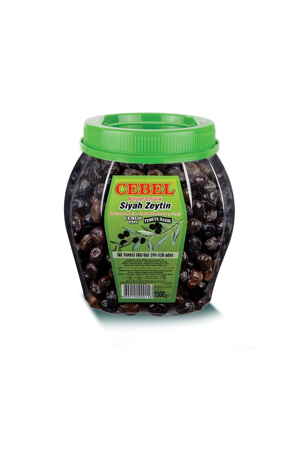 Cebel Siyah Zeytin Iri Taneli 1500 Gr