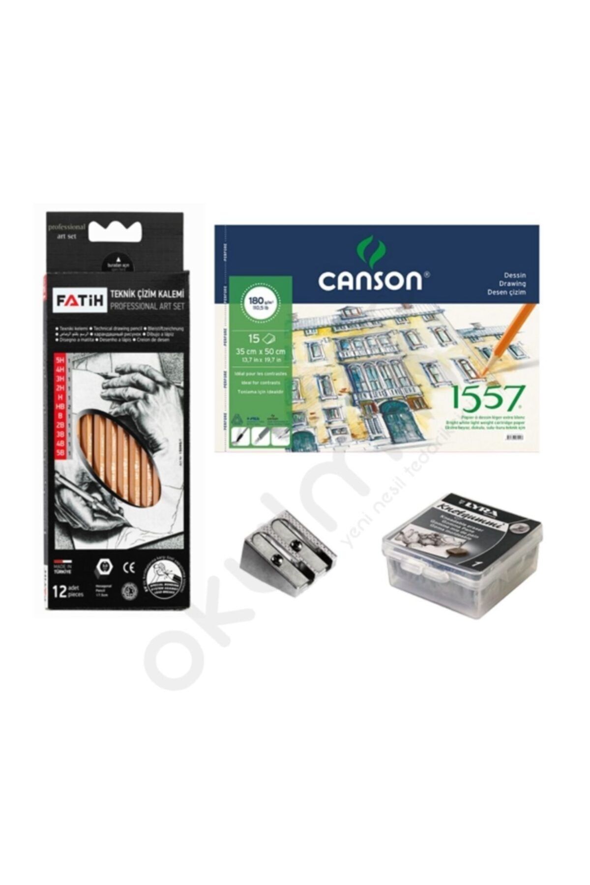 Canson Multi Teknik Resim Defteri 1557 35x50 -çizim Seti - Hamur Silgi