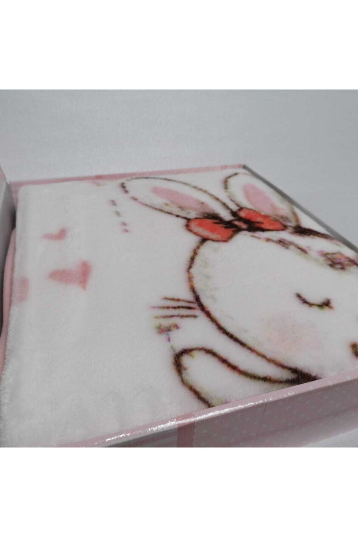 Özdilek Pudra Pembe Peluş Dancer Bunny Bebek Battaniyesi