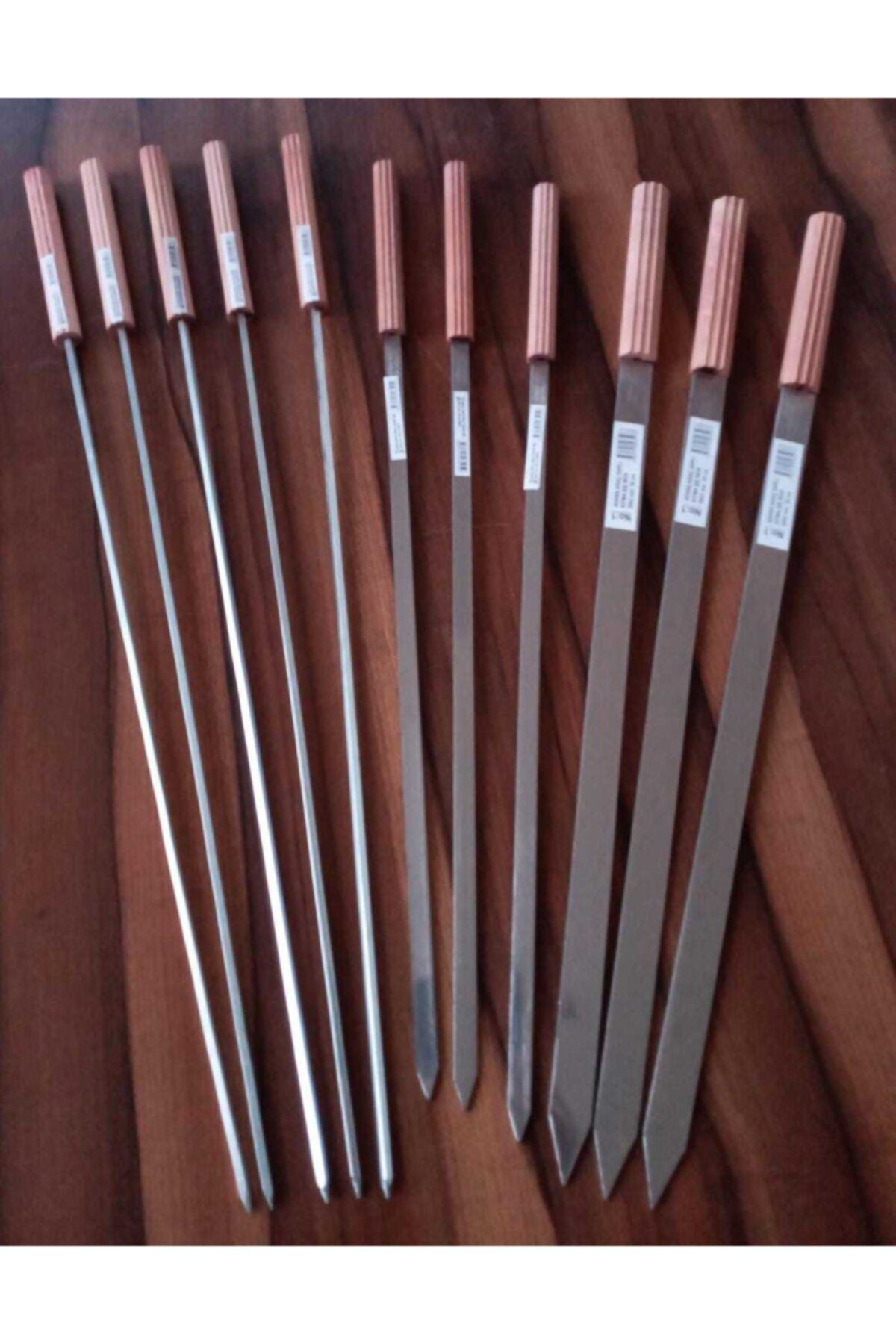 KÖYSAN MAKİNA BIÇAKLARI Mangallık Barbekü Ağaç Saplı Et Şiş Seti Paslanmaz Inox