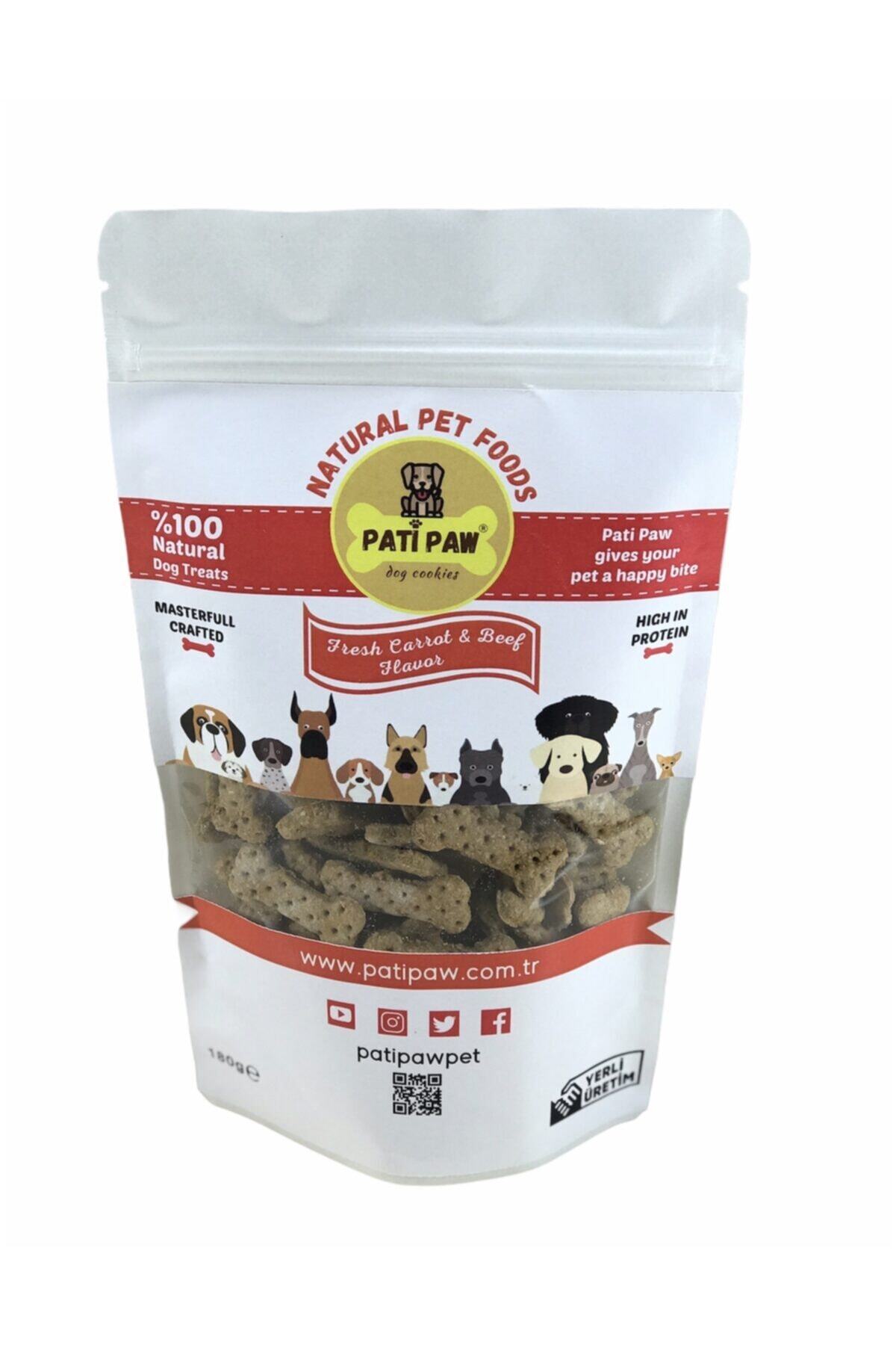 Pati Paw Yetişkin Küçük Irk Mini Havuçlu& Etli Köpek Ödül Bisküvisi 180gr