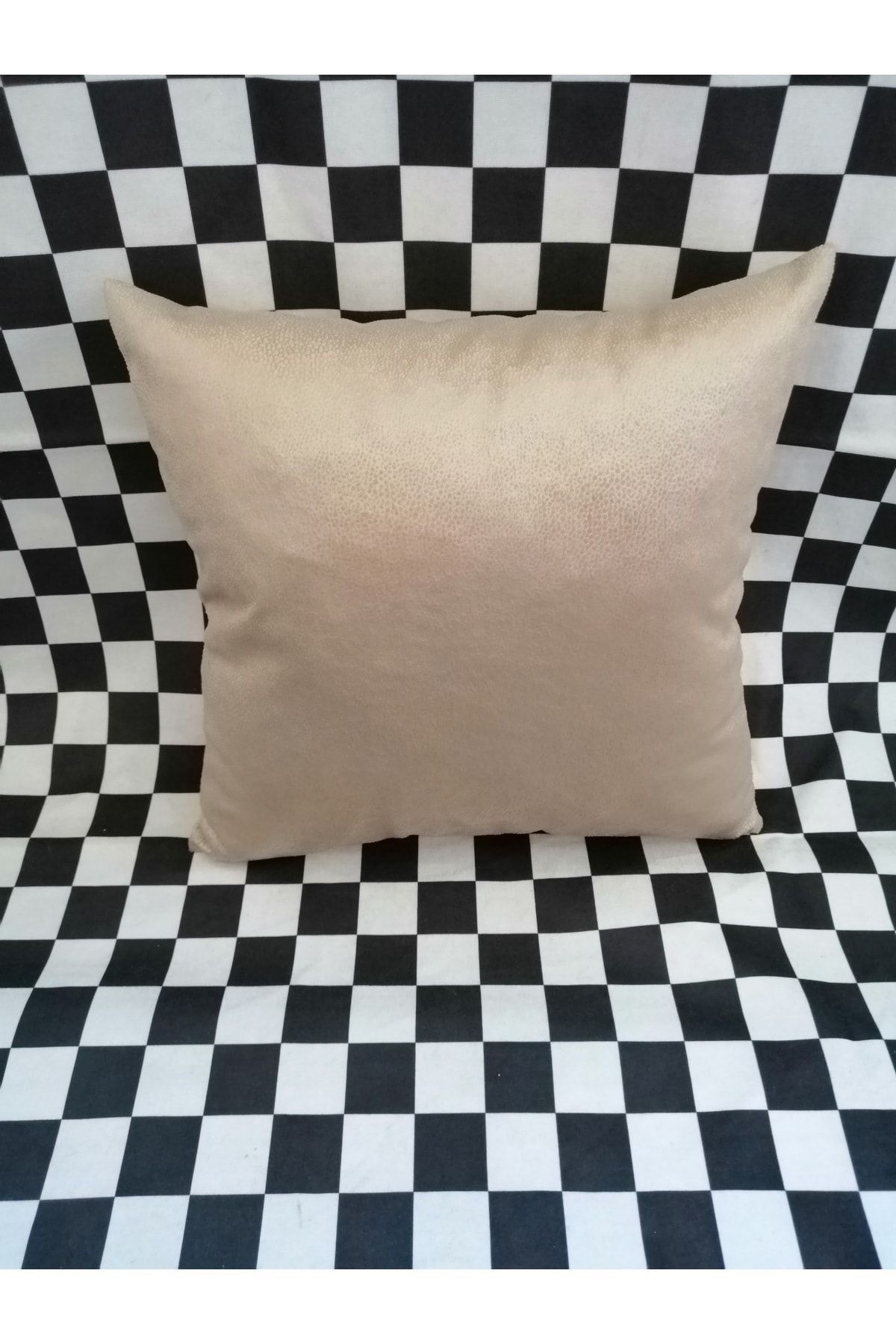 Shule Home Design Dortlu 4 Lu Tek Renk 43x43 Bej Gumus Duz Yastik Kirlent Kilifi Trendyol