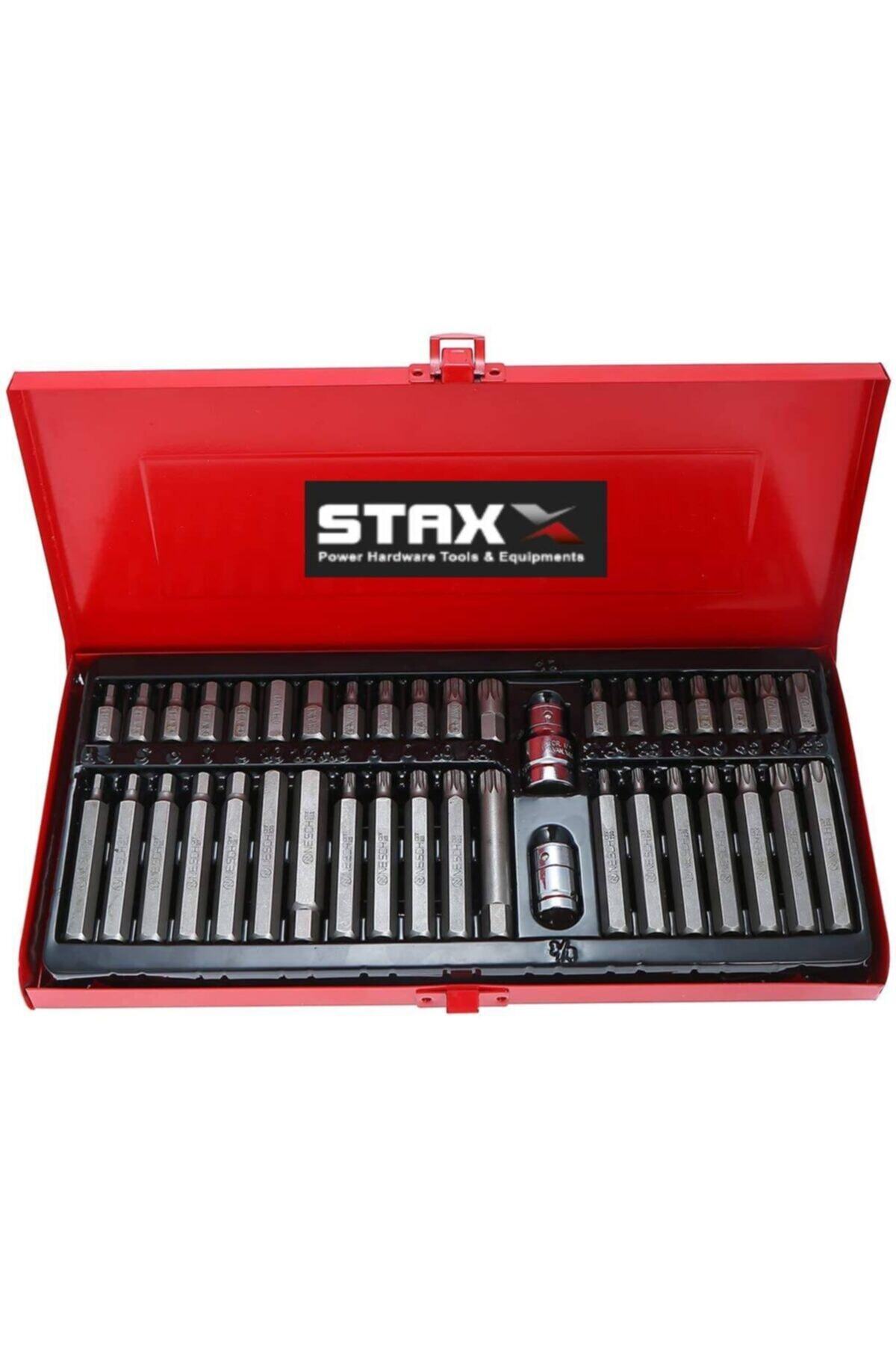 STAXX POWER Cr-v Germany Pro 40 Parça Çok Fonksiyonlu Krom Bits Tutucu Soket Adaptör ve Tornavida Seti