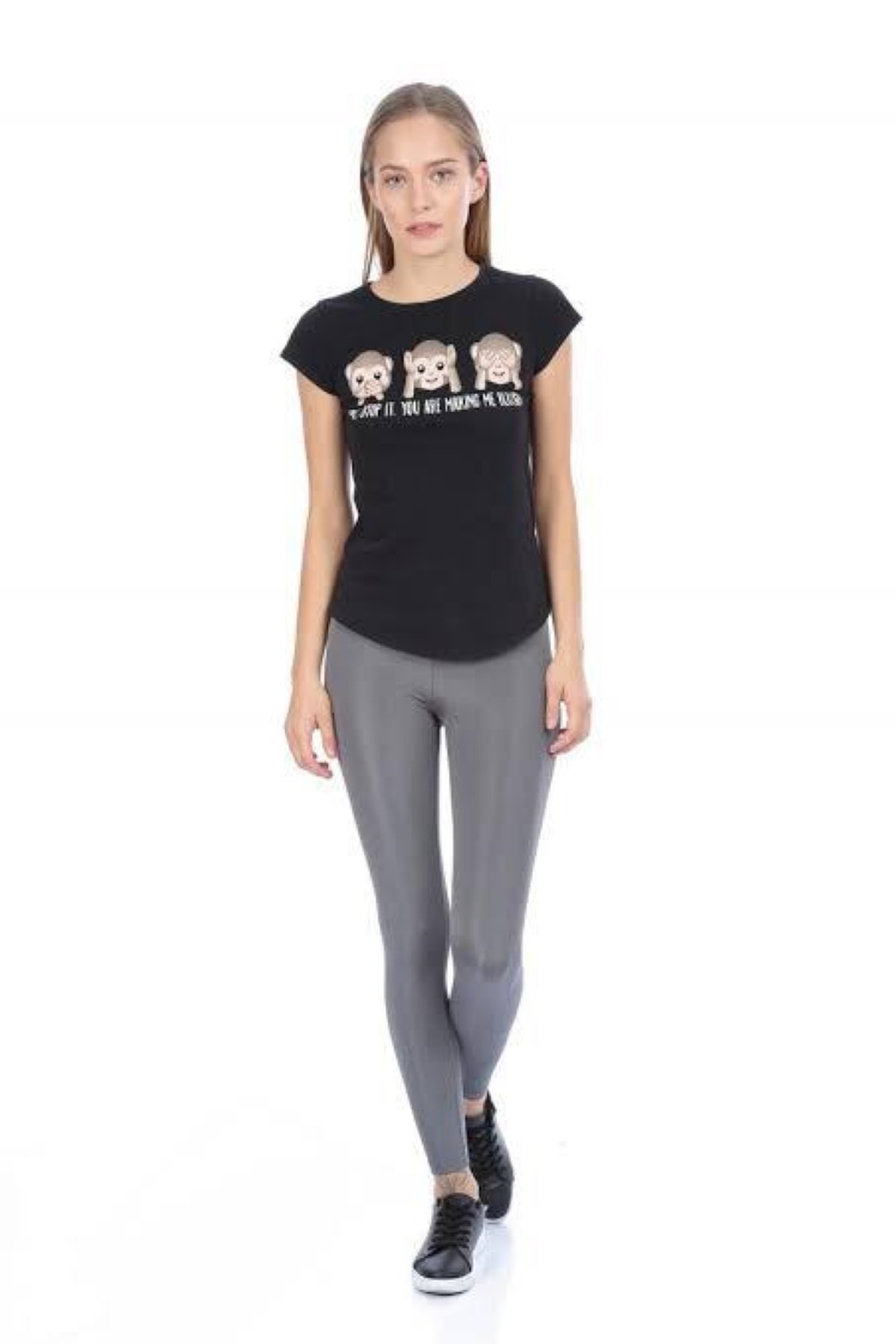 ecemsema Kadın Gri Toparlayıcı Parlak Disko Tayt