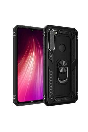 Xiaomi Redmi Note 8 Vega Tank Kılıf Zırhlı Standlı Mıknatıslı Silikon Kapak Siyah Image 0
