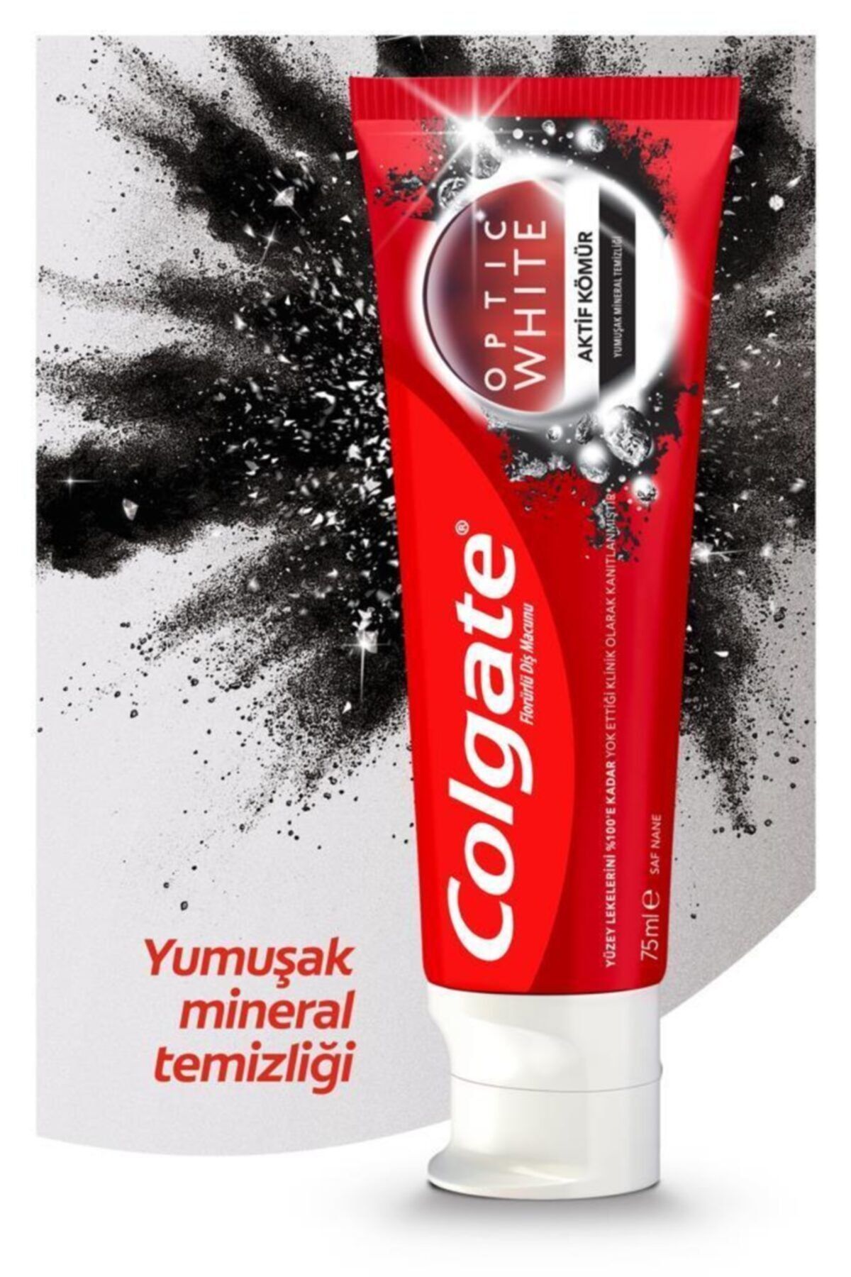 colgate optic white aktif komur yumusak mineral temizligi beyazlatici dis macunu 75 ml fiyati yorumlari trendyol