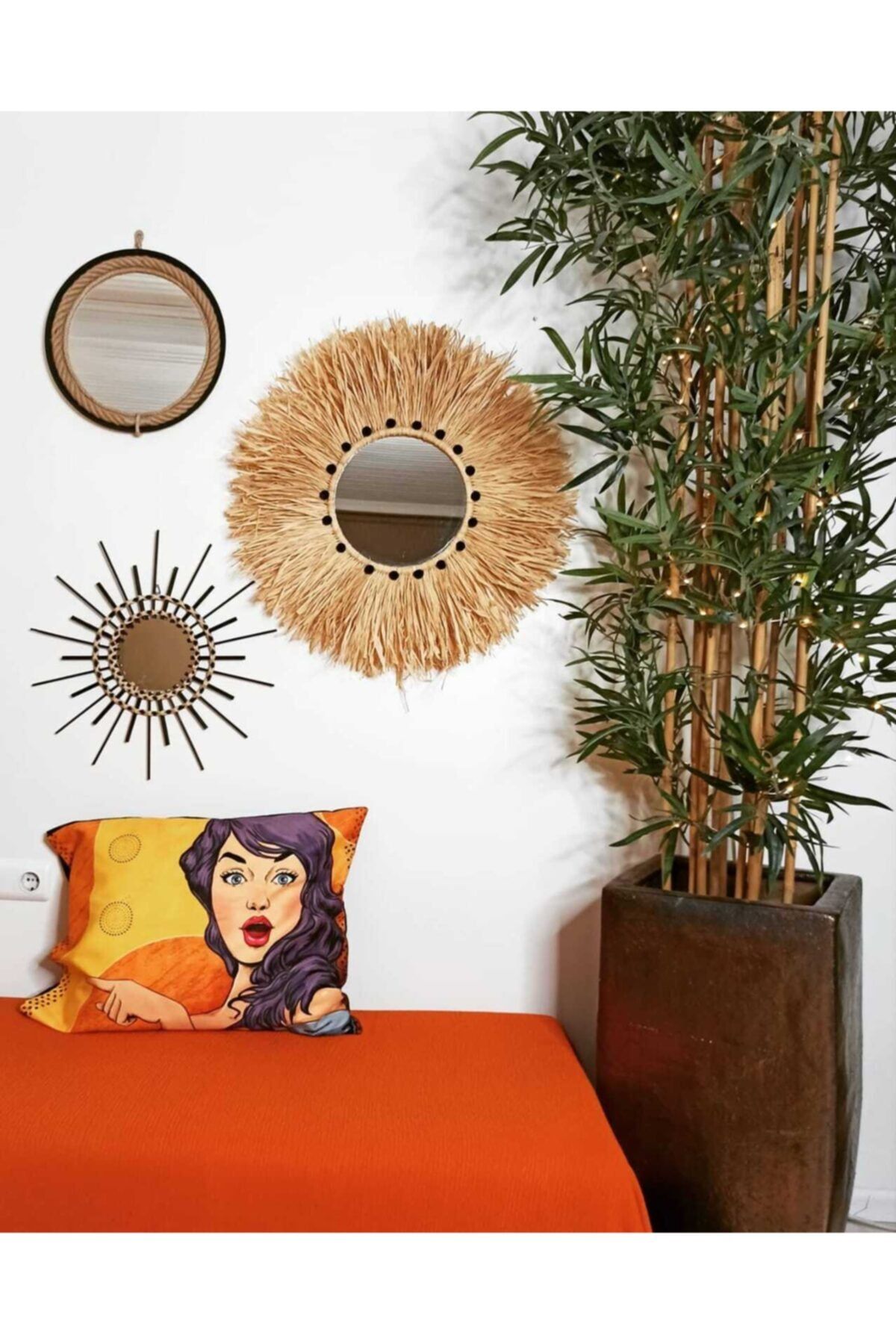 Bubihome Hasır & Rafya % Bambu Set