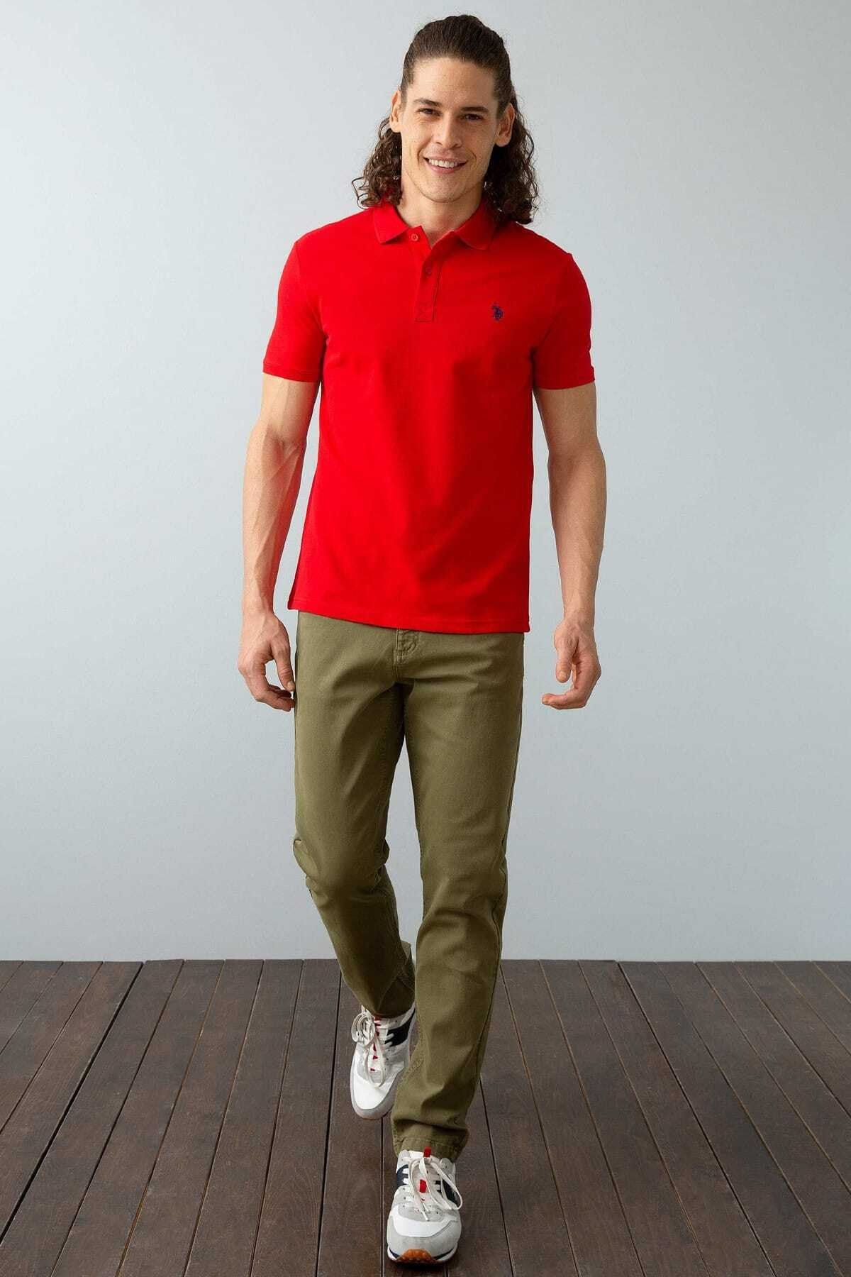 Erkek Kırmızı Polo Yaka T-shirt G081gl011.000.739379