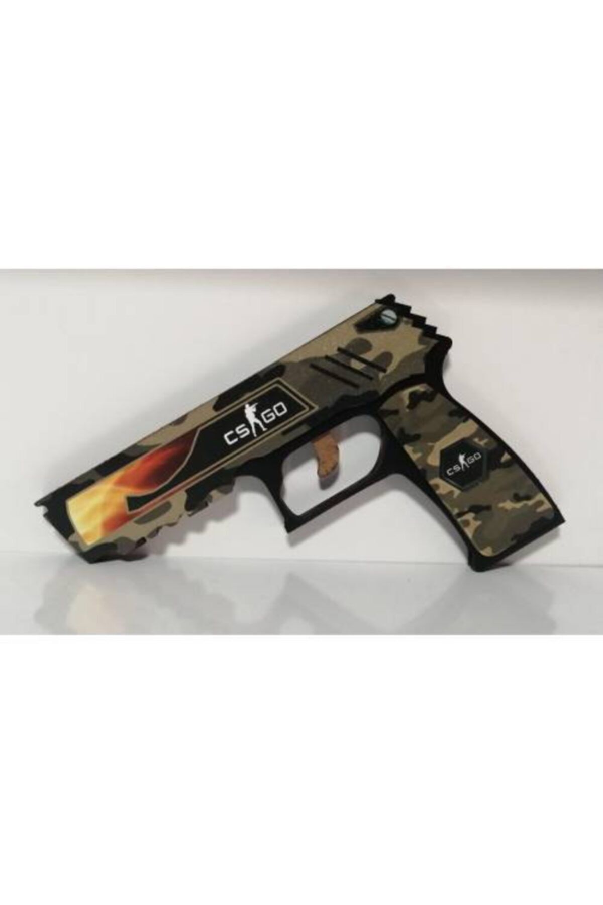 MOZAİK HEDİYELİK & AKSESUAR Ahşap Cs-go Kamuflaj Lastik Atan Tabanca