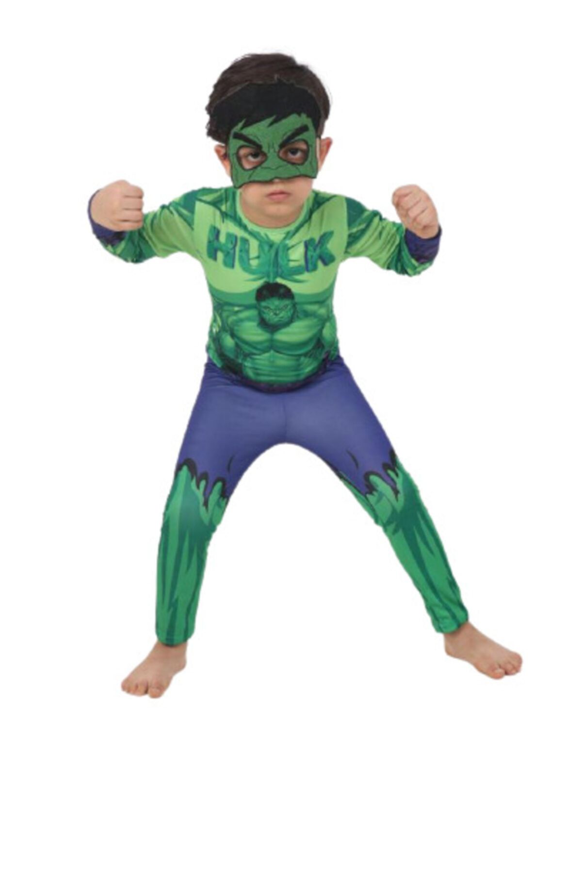 saatinkapida Erkek Çocuk Kostümü Hulk Maskeli H0186