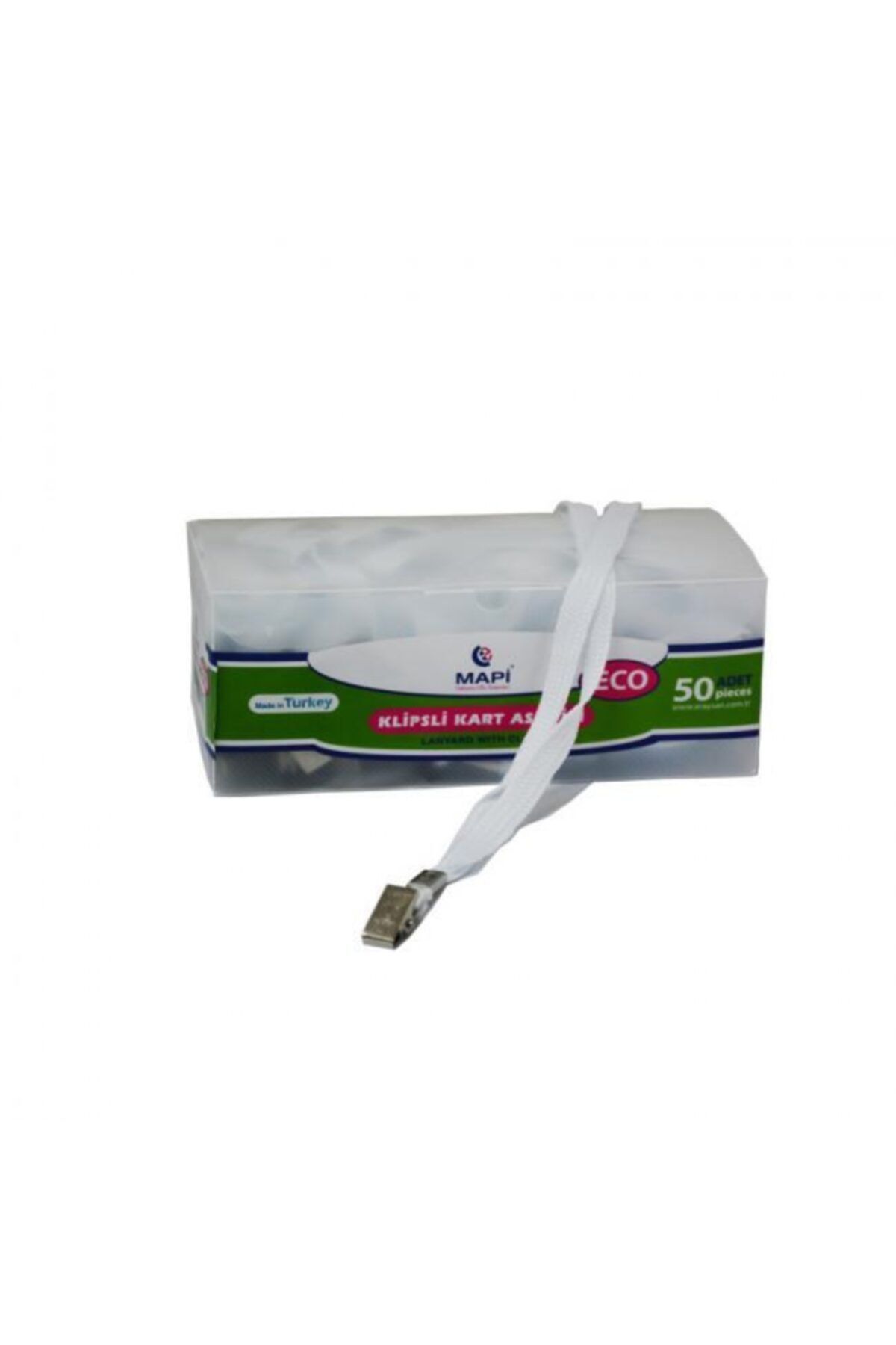 Mapi Metal Klipsli Eco Askı Ipi Beyaz 50 Li 9102600 (1 Paket 50 Adet)