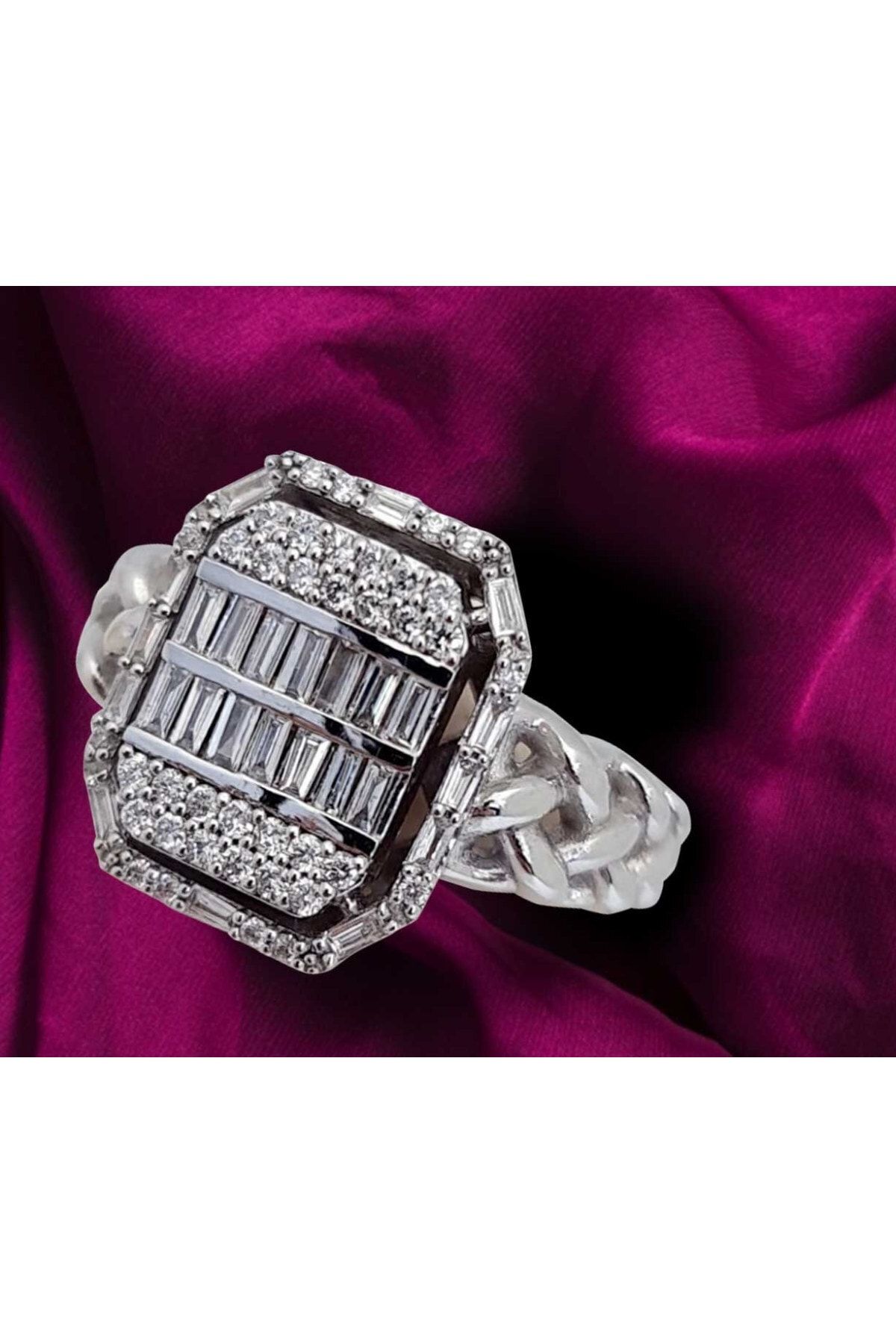 HAKAN MEKİK JEWELRY Kadın Gümüş  Dream Serisi Pırlanta Yüzük D1: 0.24k F-sı D2:0.27k F-vs