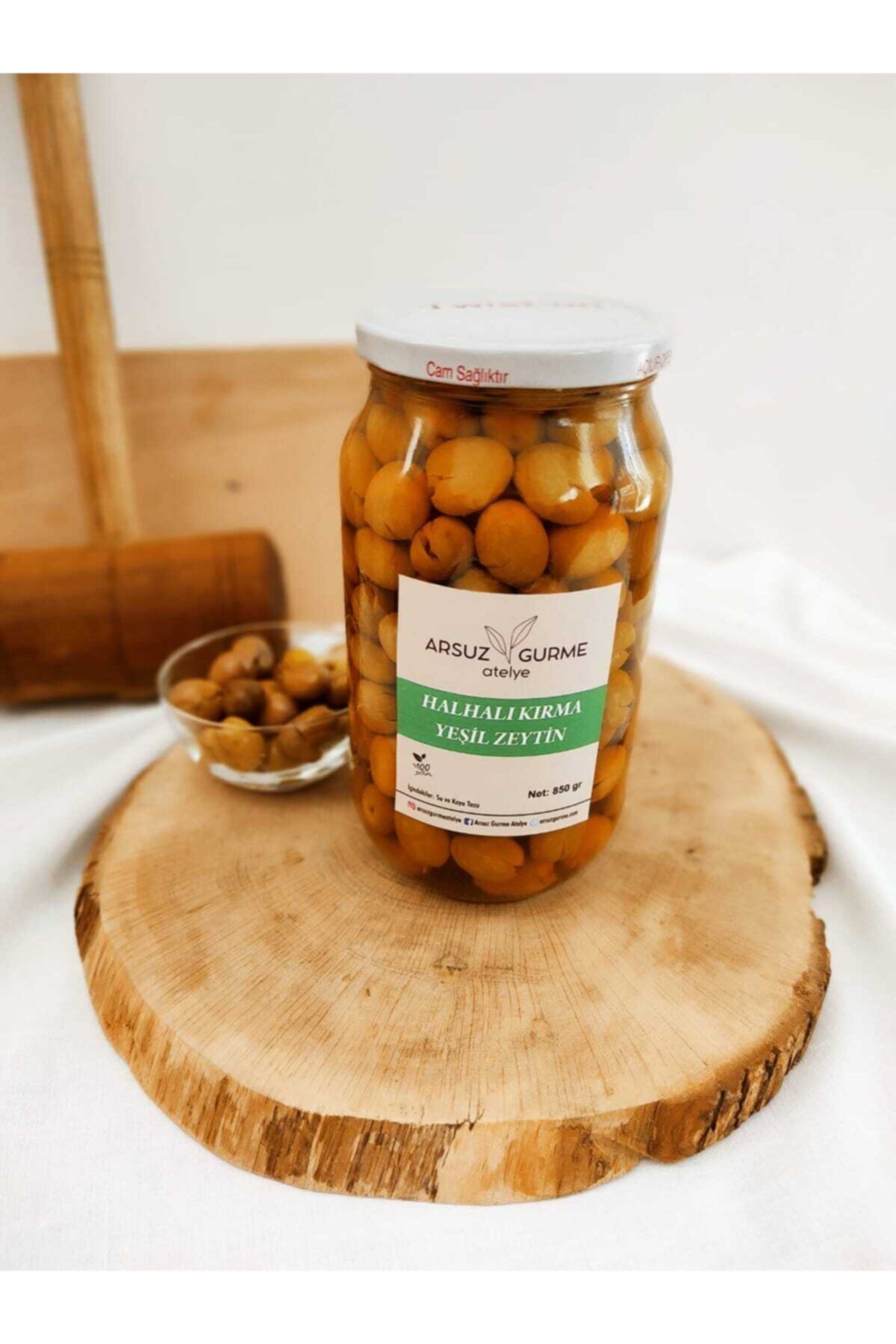 ARSUZ GURME ATELYE Halhalı Kırma Yeşil Zeytin 850 gr