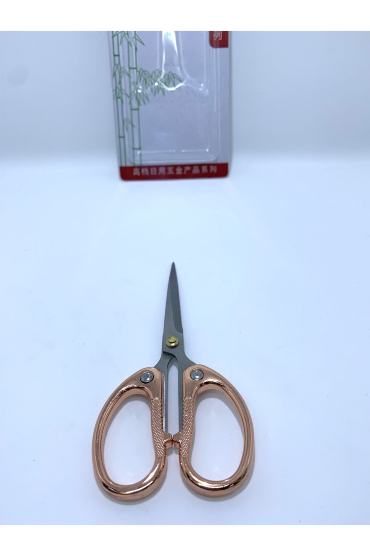 Rengarenk tuhafiye ve hobi Dekoratif Rose Gold Makas 15cm