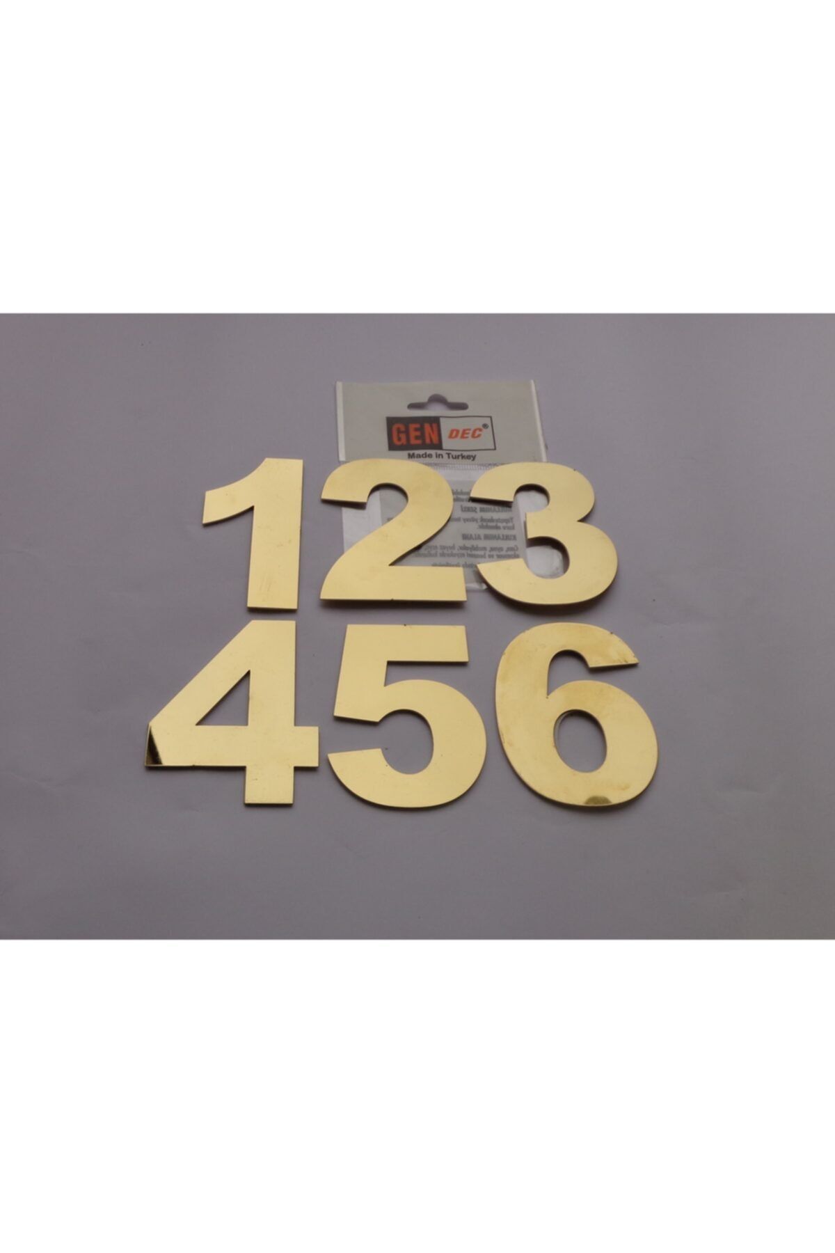 GENDEC 8 Cm Altın Sarı Paslanmaz Metal No:1-2-3-4-5-6 Kapı Numarası ,villa ,birim No