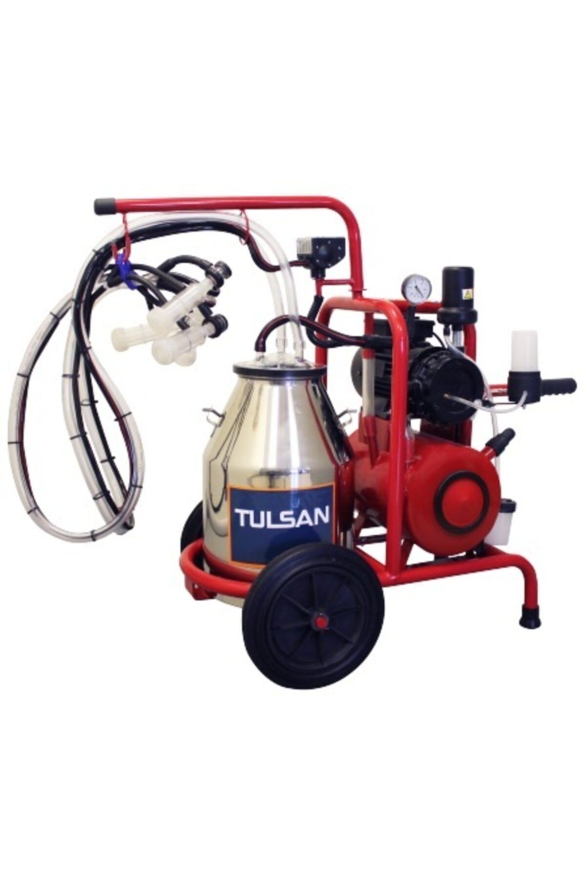 TULSAN Klasik Tip Çift Sağım Keçi Sağma Yağlı Pompa Aleminyum Tek Güğüm 30 L Süt Sağım Makinesi