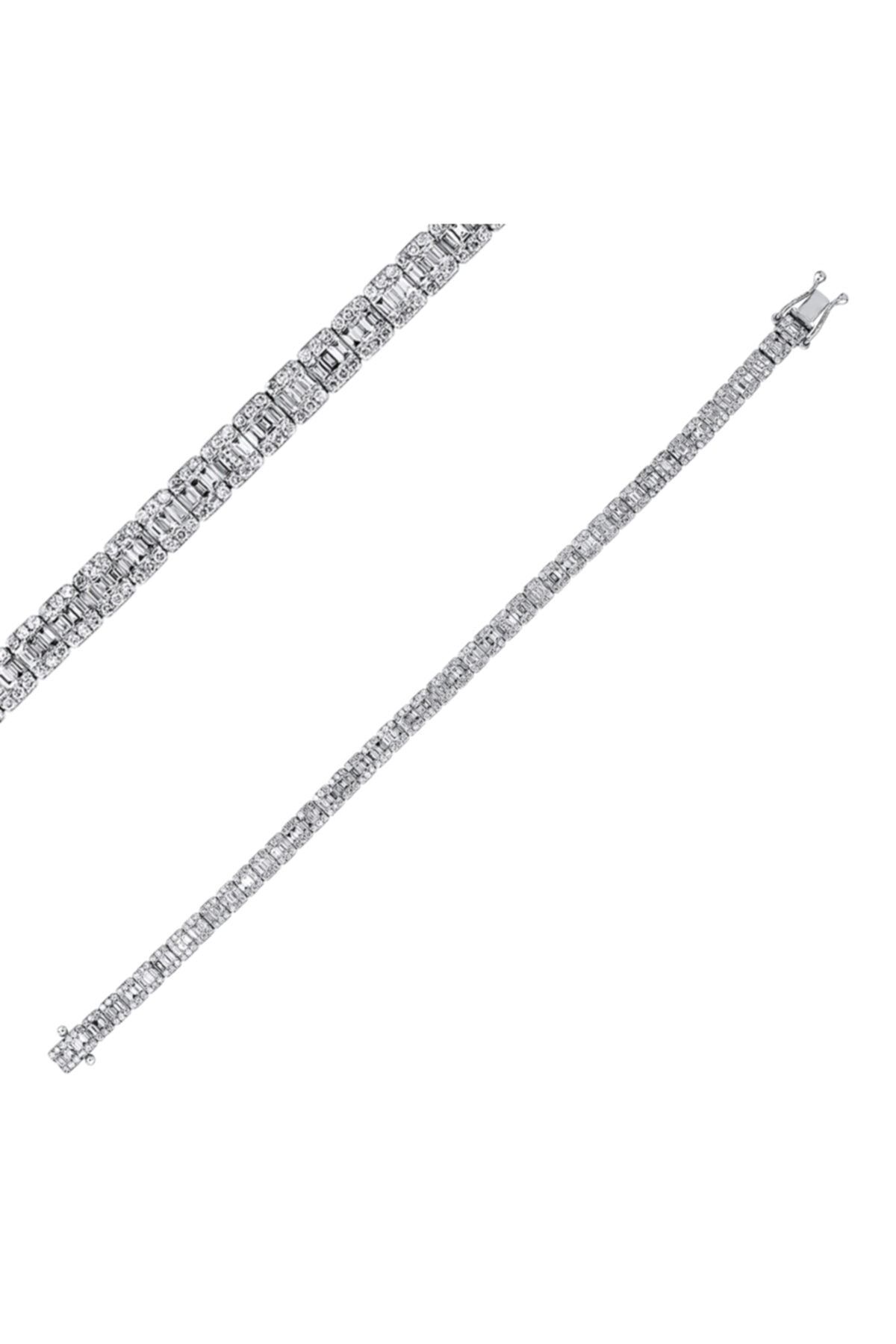Barok Diamond Pırlanta Su Yolu Bileklik 4.73 Ct. F Vs 14k