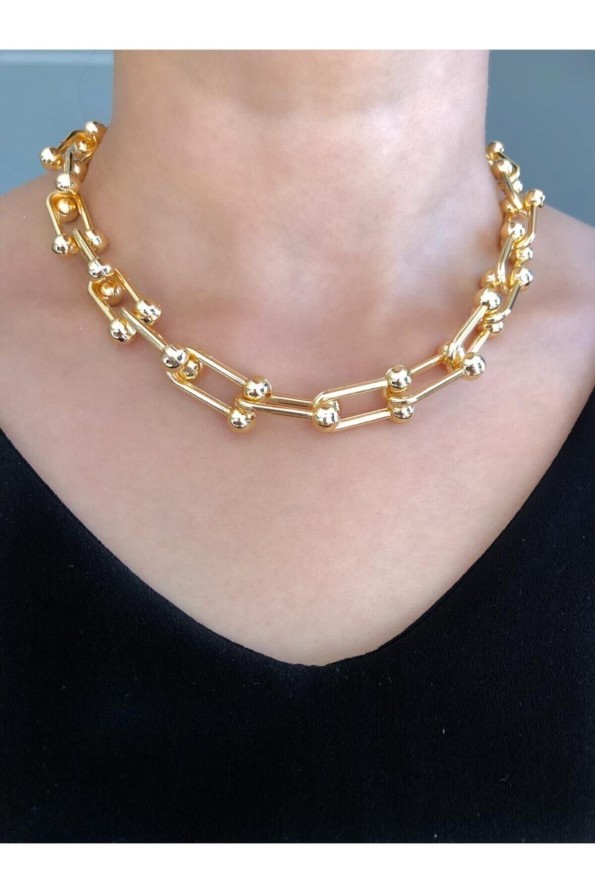 Mathilda Aksesuar Kadın Gold Zincir Kolye
