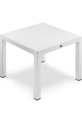 Begonvil Balkon Rattan Masa 90x90 Rattan Masa Bahçe Masası 90x90 Beyaz Image 0