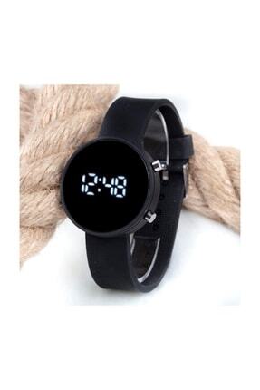 Mat Siyah Yuvarlak Dijital Led Ekran Siyah Silikon Kordonlu Unisex Saat St-303563 Image 0