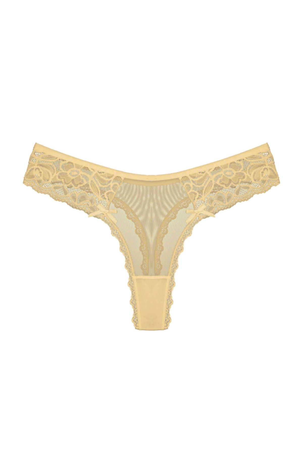 HNX Skinny Front and Back Tulle Lace Detailed Thong Women's
