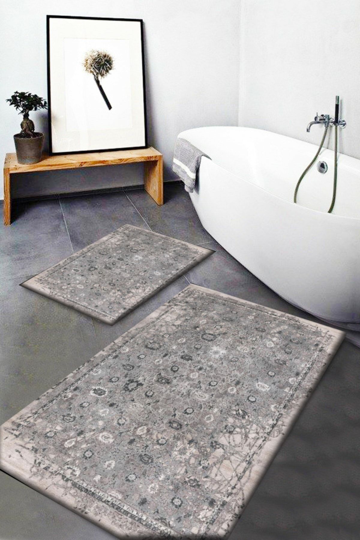 Gray bath mat set 2025