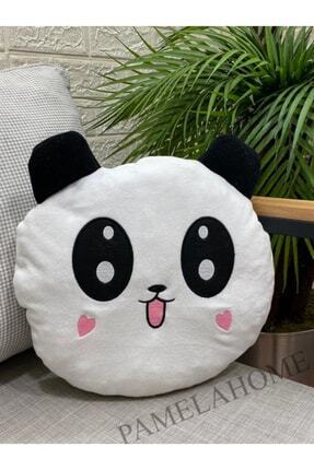 Panda Kalp Nakışlı Hediyelik Sevimli Yastık Image 0