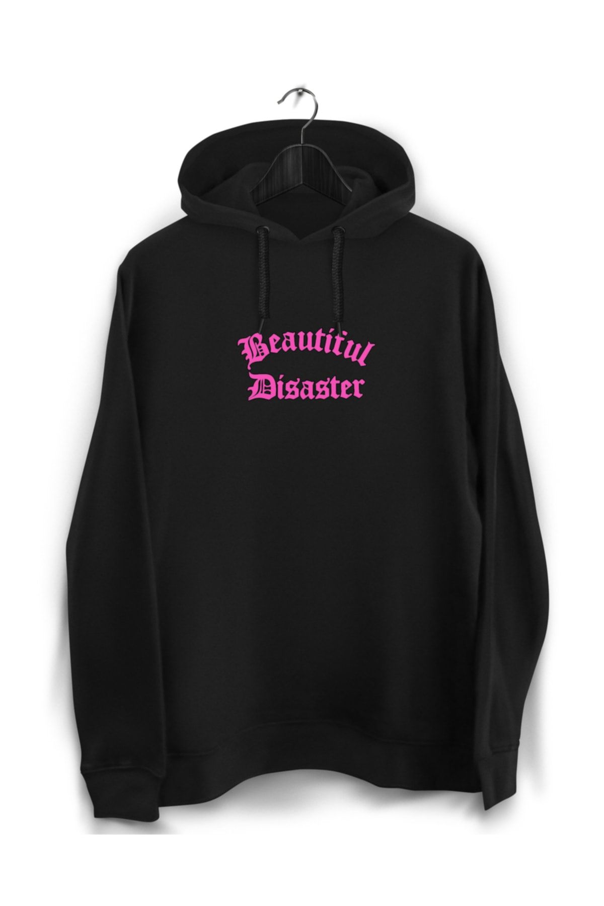 YEACHY Unisex Black Beautifull Disaster Printed Sweatshirt Trendyol
