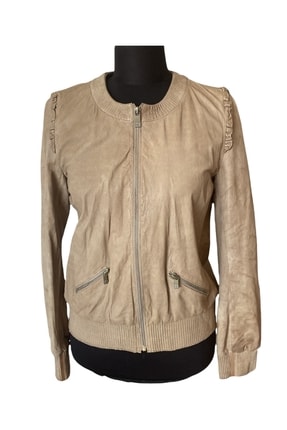 Fırfır Detaylı Deri Ceket Image 0