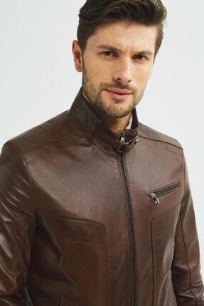 Unisex Kahverengi Hakiki Deri Mont Image 2