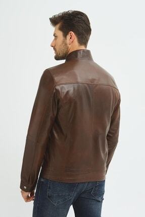 Unisex Kahverengi Hakiki Deri Mont Image 4