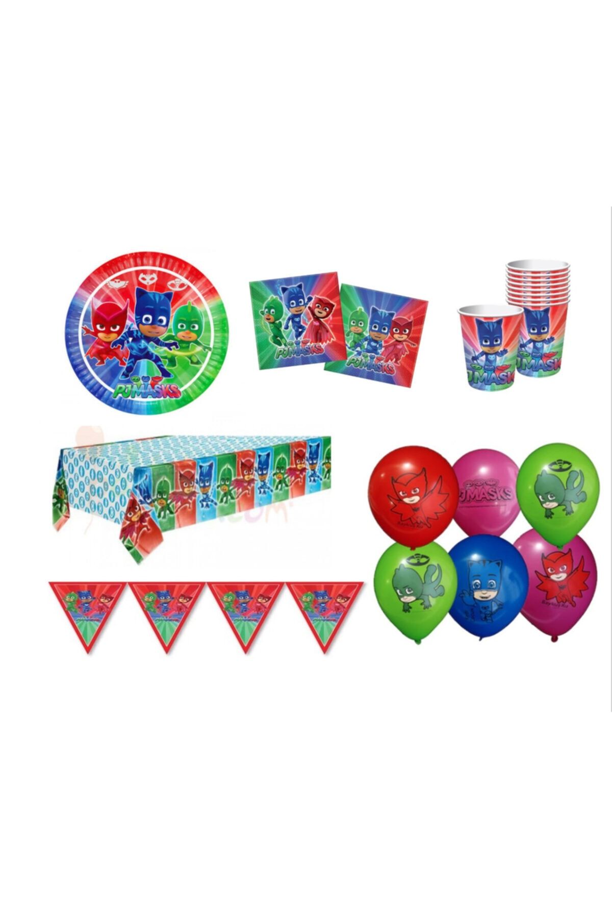 BalonEvi Pjmasks Pijamaskeliler Konsept Doğum Günü Set